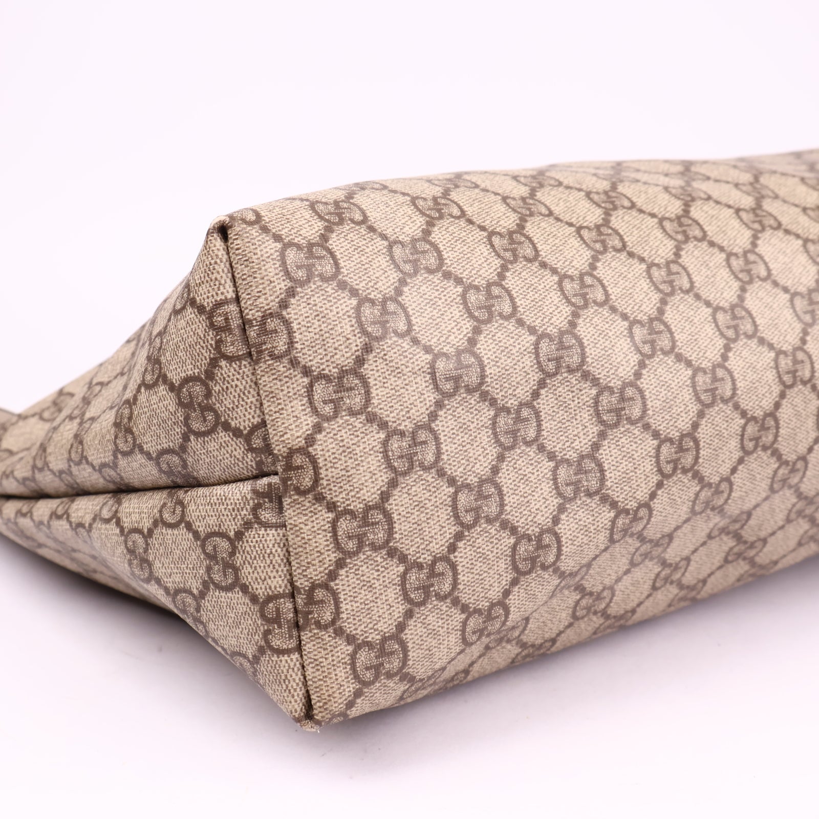 J3635 Gucci Beige GG Coated Canvas Medium Tote Bag- Pre Owned