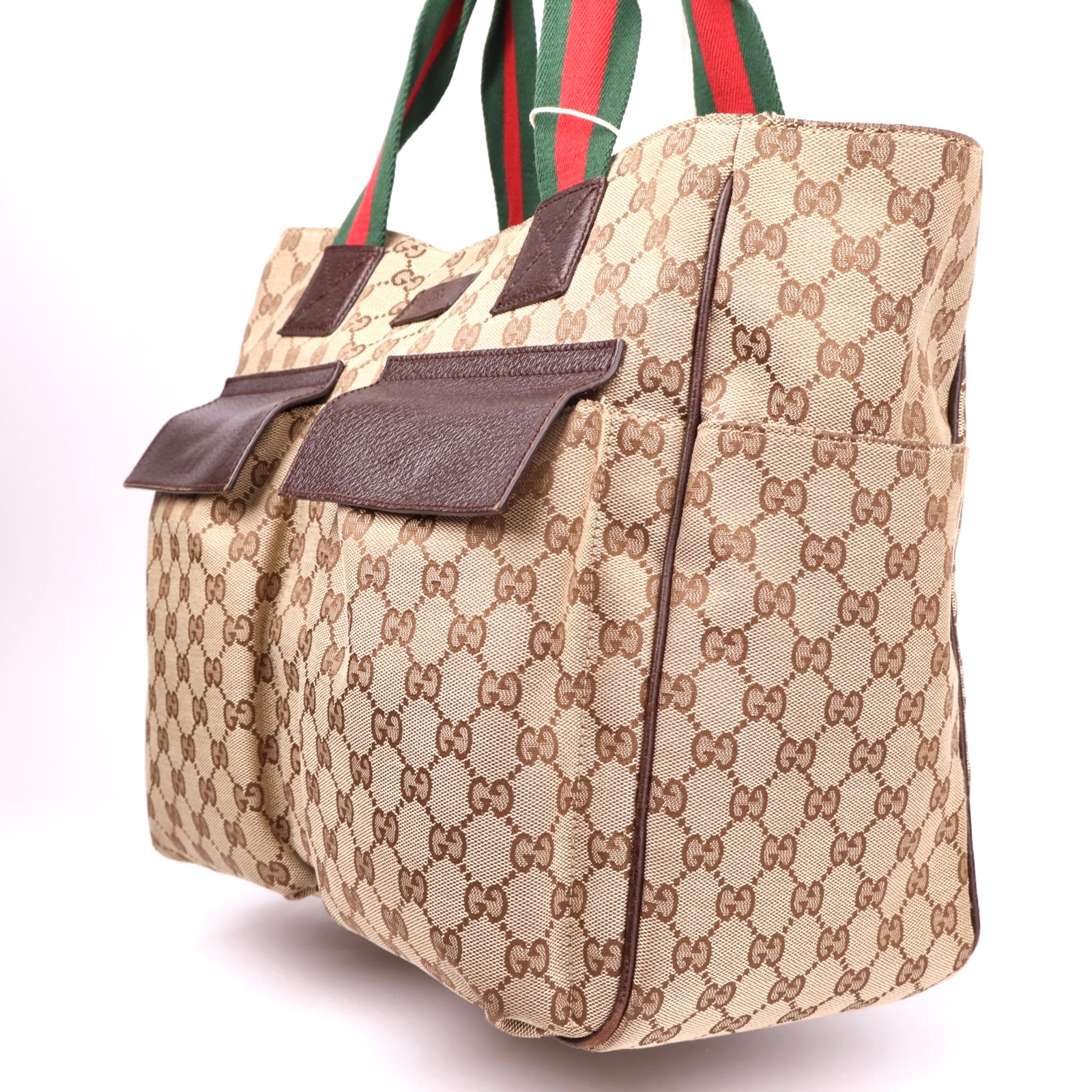 J3649 Gucci Serry Line GG Canvas Handbag- Pre Owned