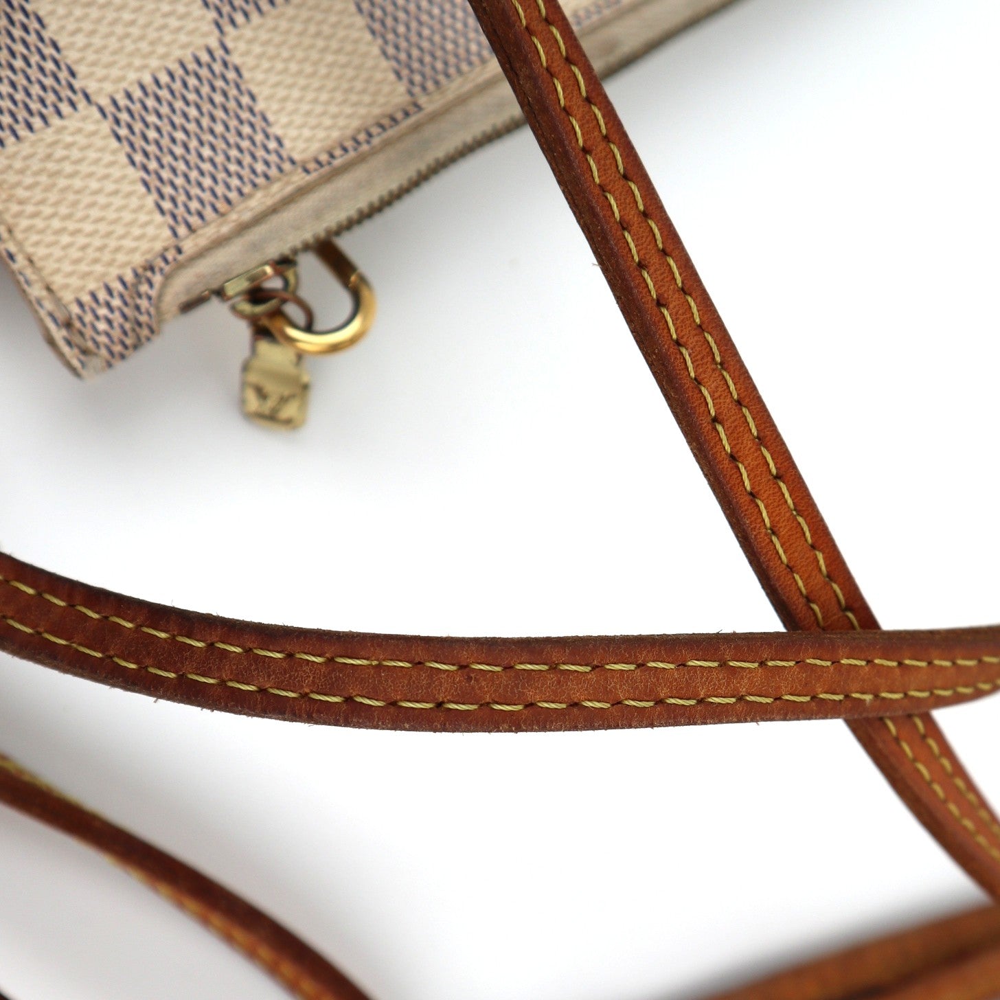 C1914 Louis Vuitton Shoulder Bag Damier Azur Neverfull MM | Pre-Owned Very Good Brown Canvas Damier Azur