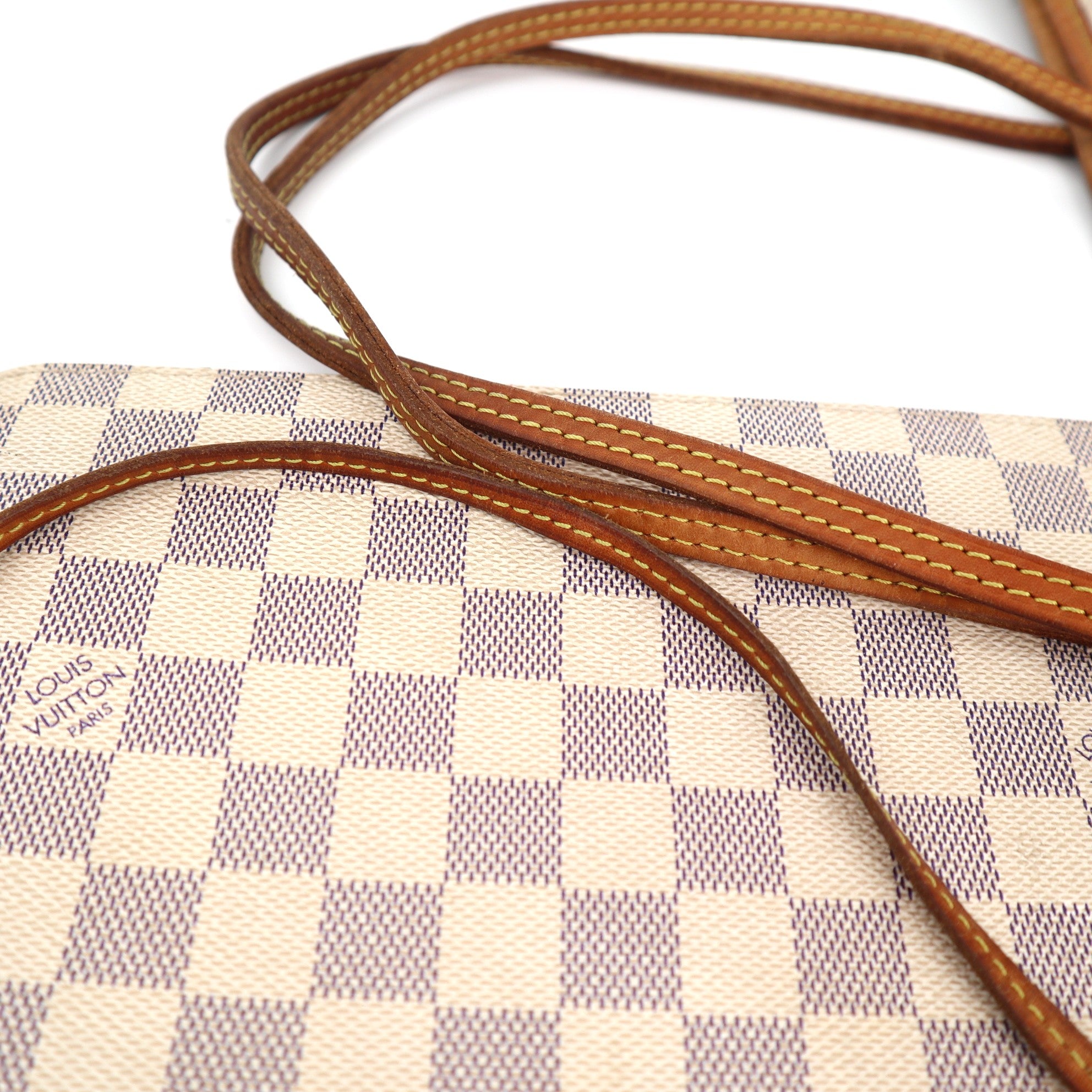 C1914 Louis Vuitton Shoulder Bag Damier Azur Neverfull MM | Pre-Owned Very Good Brown Canvas Damier Azur