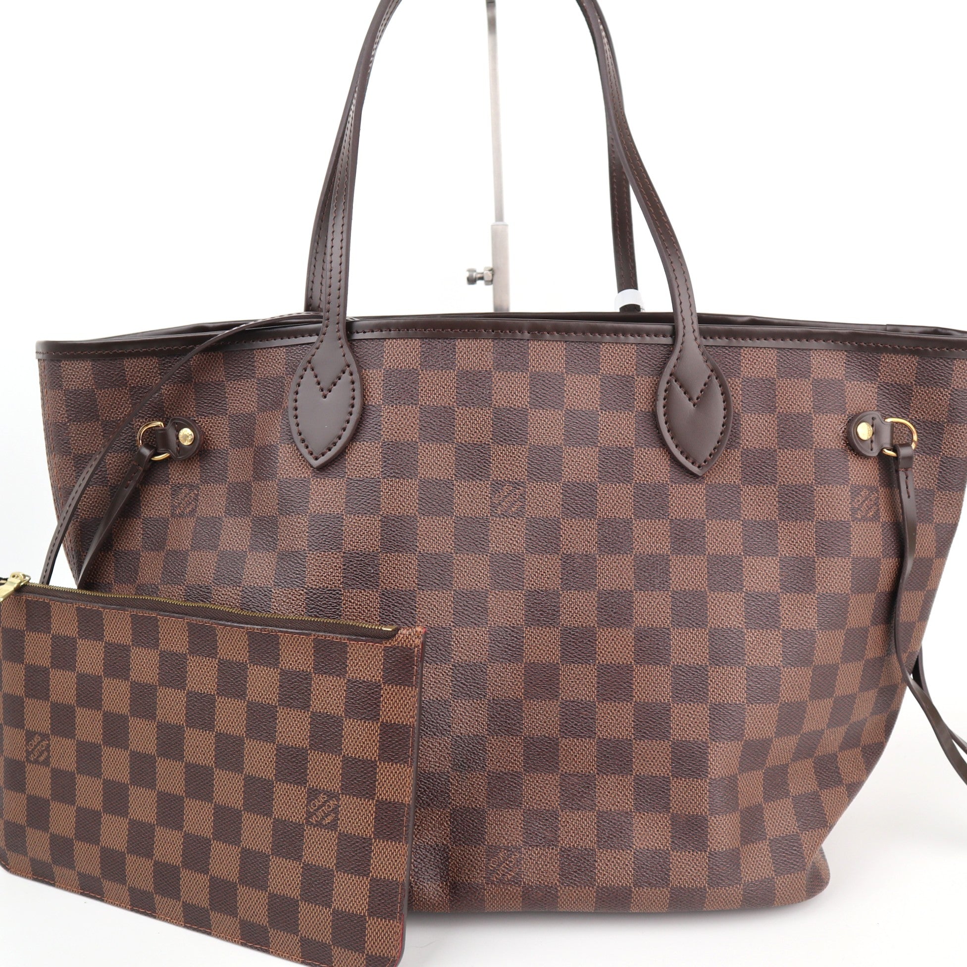 C1916R Louis Vuitton Shoulder Bag Damier Ebene Neverfull MM | Pre-Owned Excellent Brown Canvas Damier Ebene