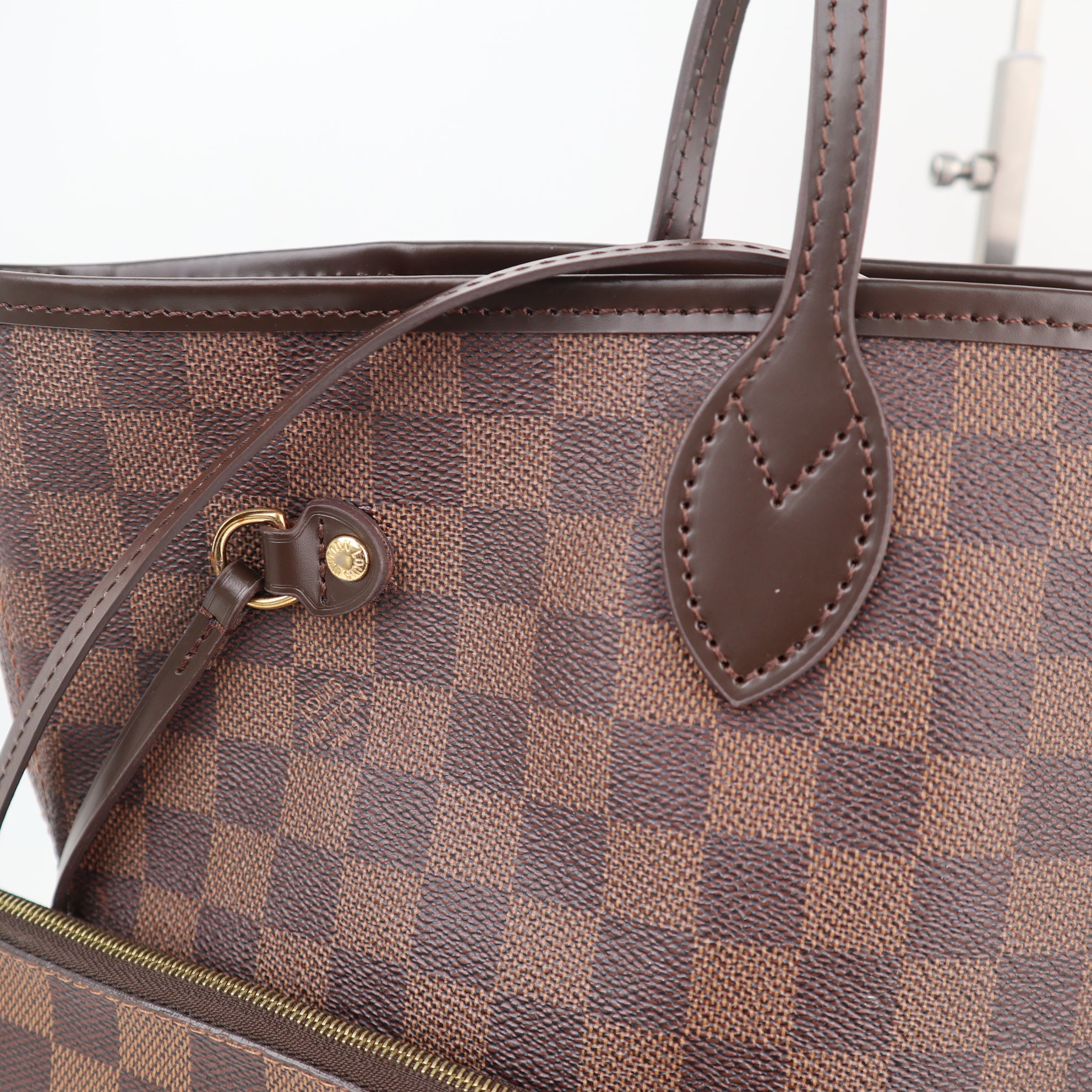 C1916R Louis Vuitton Shoulder Bag Damier Ebene Neverfull MM | Pre-Owned Excellent Brown Canvas Damier Ebene