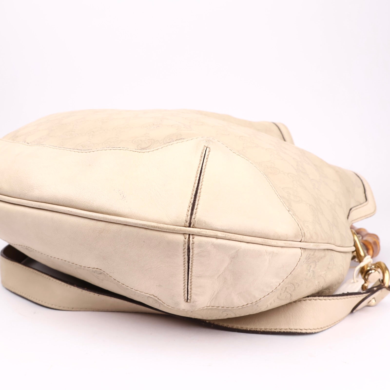 J3622 GUCCI Bamboo GG Canvas Guccissima Hand Bag- Pre Owned