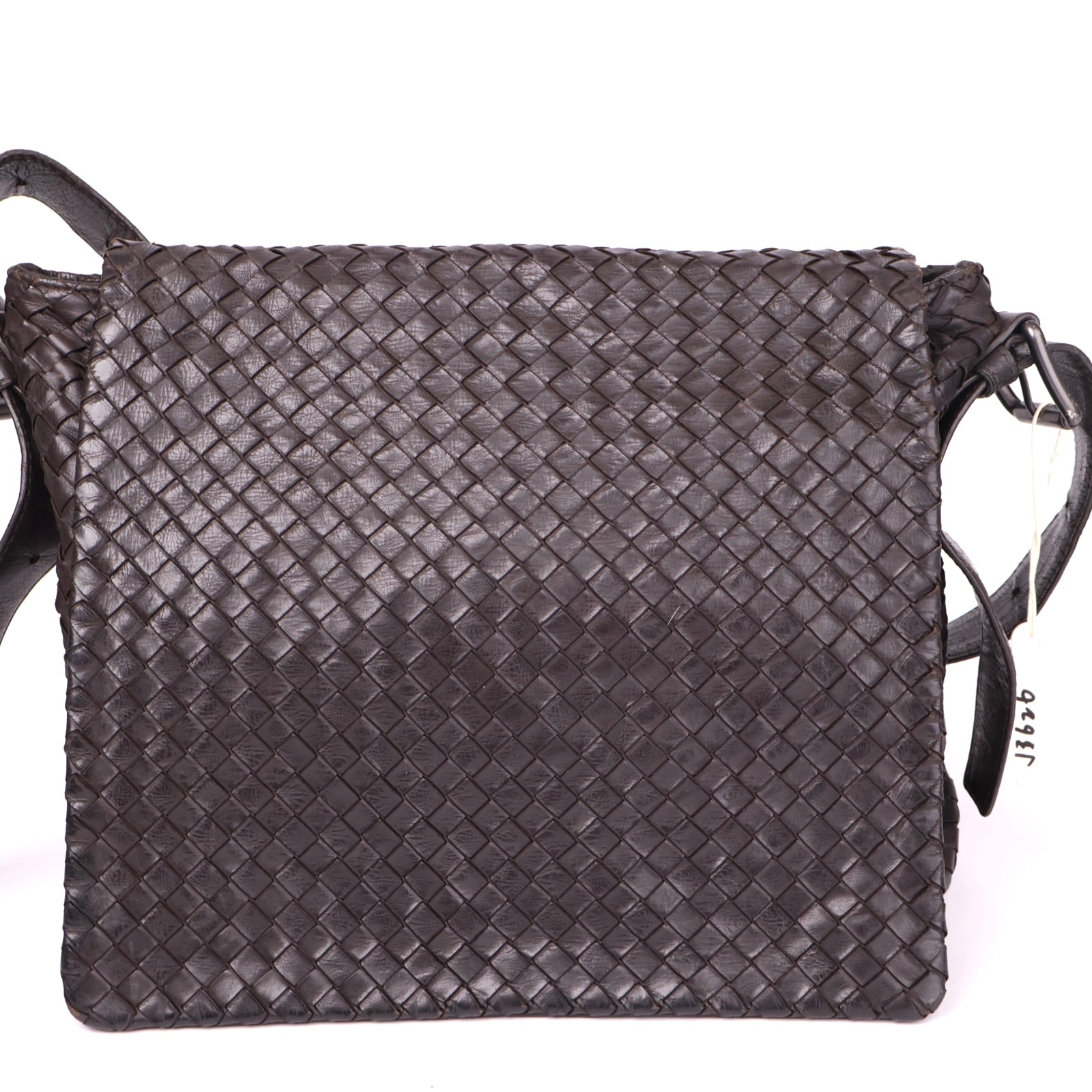 J3626 Bottega Veneta Brown Intrecciato Leather Messenger Bag- Pre Owned