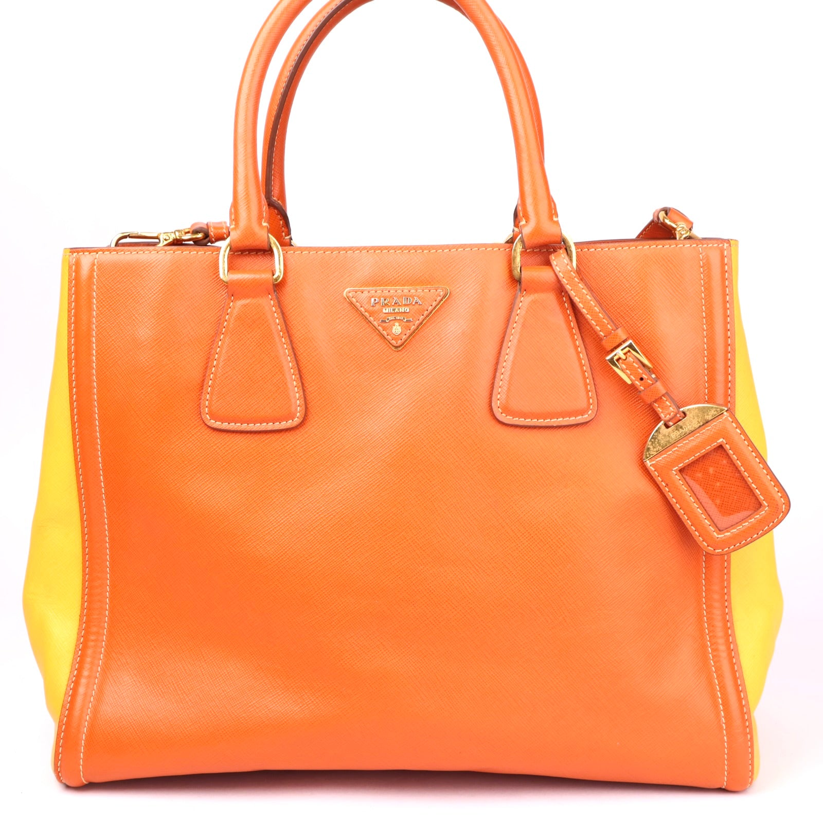 J3641 Prada Salvatore Ferragamo Leather Top Handle Bag- Pre Owned