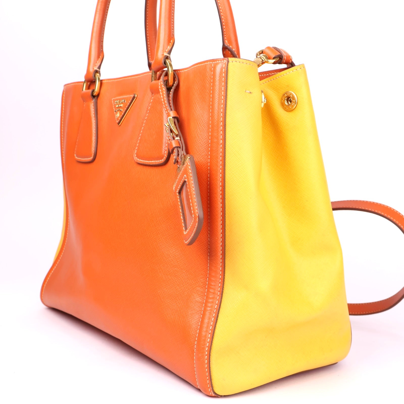 J3641 Prada Salvatore Ferragamo Leather Top Handle Bag- Pre Owned