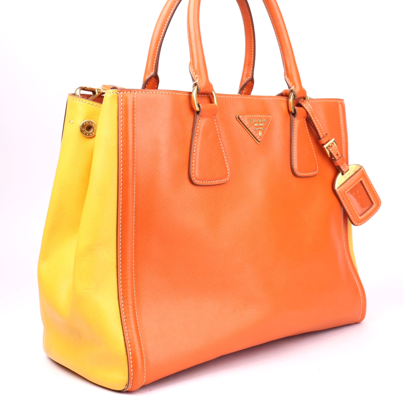 J3641 Prada Salvatore Ferragamo Leather Top Handle Bag- Pre Owned