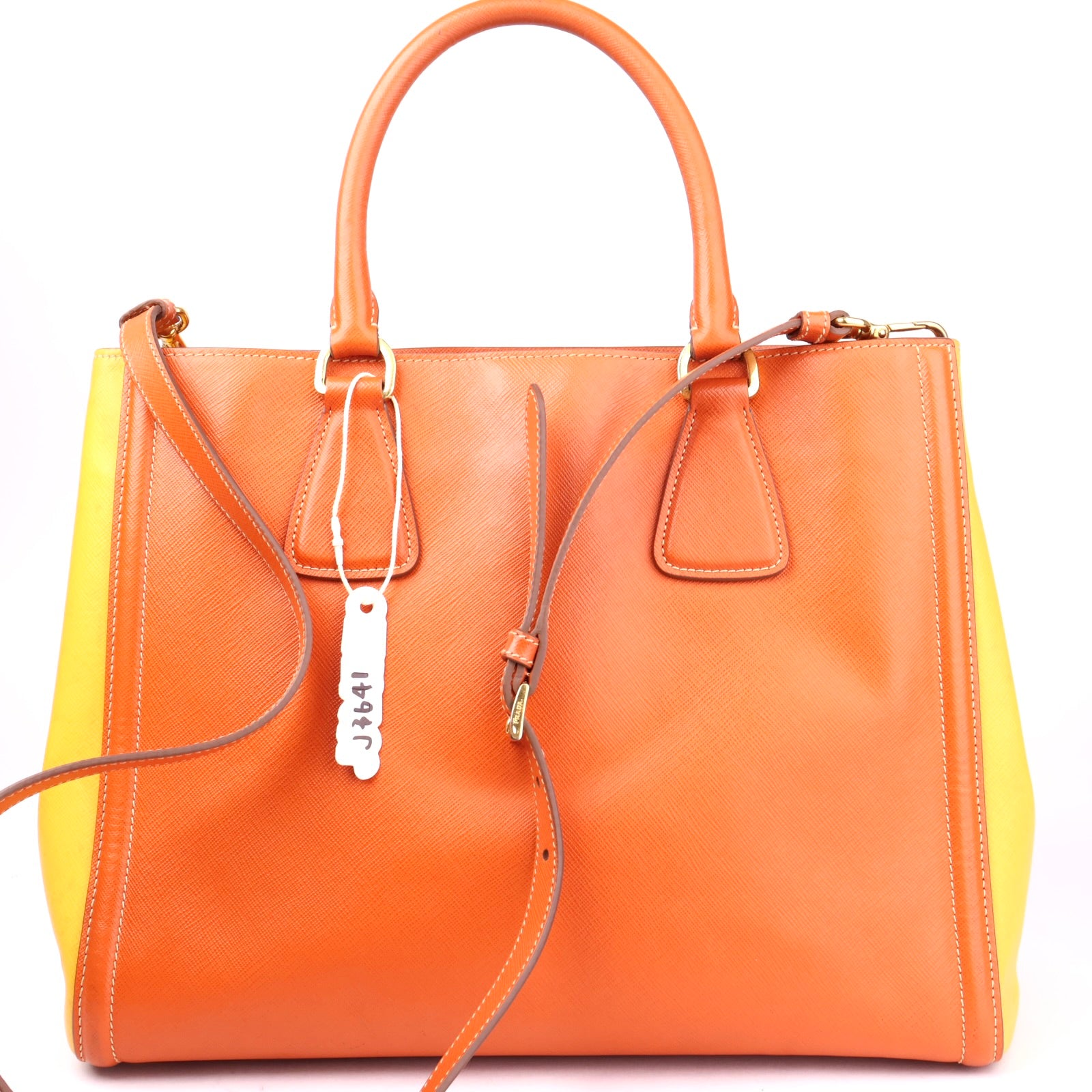 J3641 Prada Salvatore Ferragamo Leather Top Handle Bag- Pre Owned