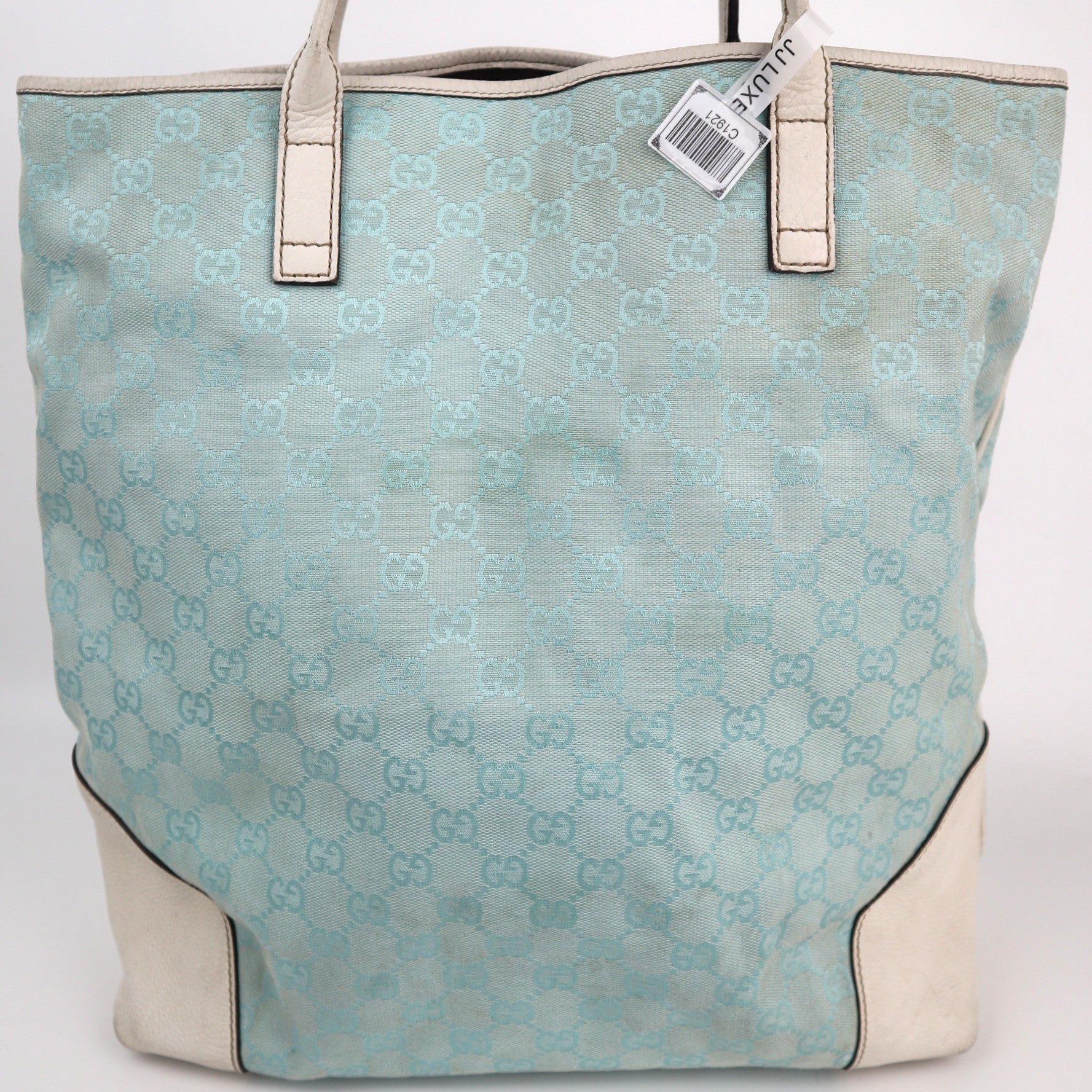 C1921 Gucci Tote Bag GG Canvas Tote Blue | Pre-Owned Very Good Blue Canvas GG