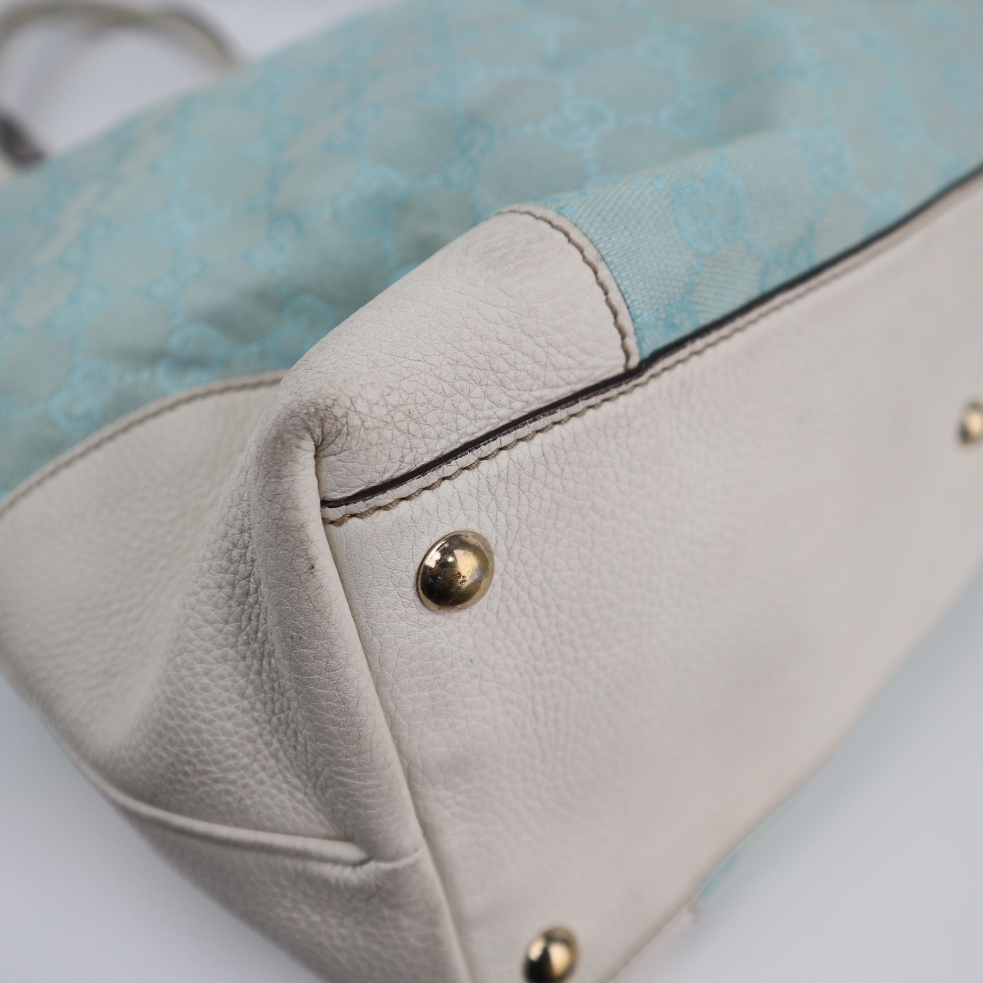 C1921 Gucci Tote Bag GG Canvas Tote Blue | Pre-Owned Very Good Blue Canvas GG