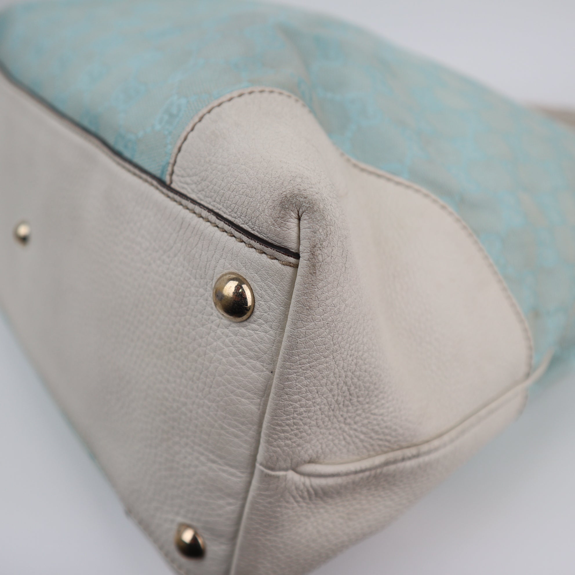 C1921 Gucci Tote Bag GG Canvas Tote Blue | Pre-Owned Very Good Blue Canvas GG
