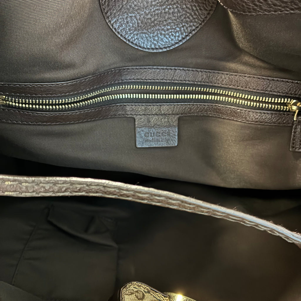 J2874 Gucci Shoulder Bag Charlotte cloth satchel | Pre-Owned Canvas, Leather
