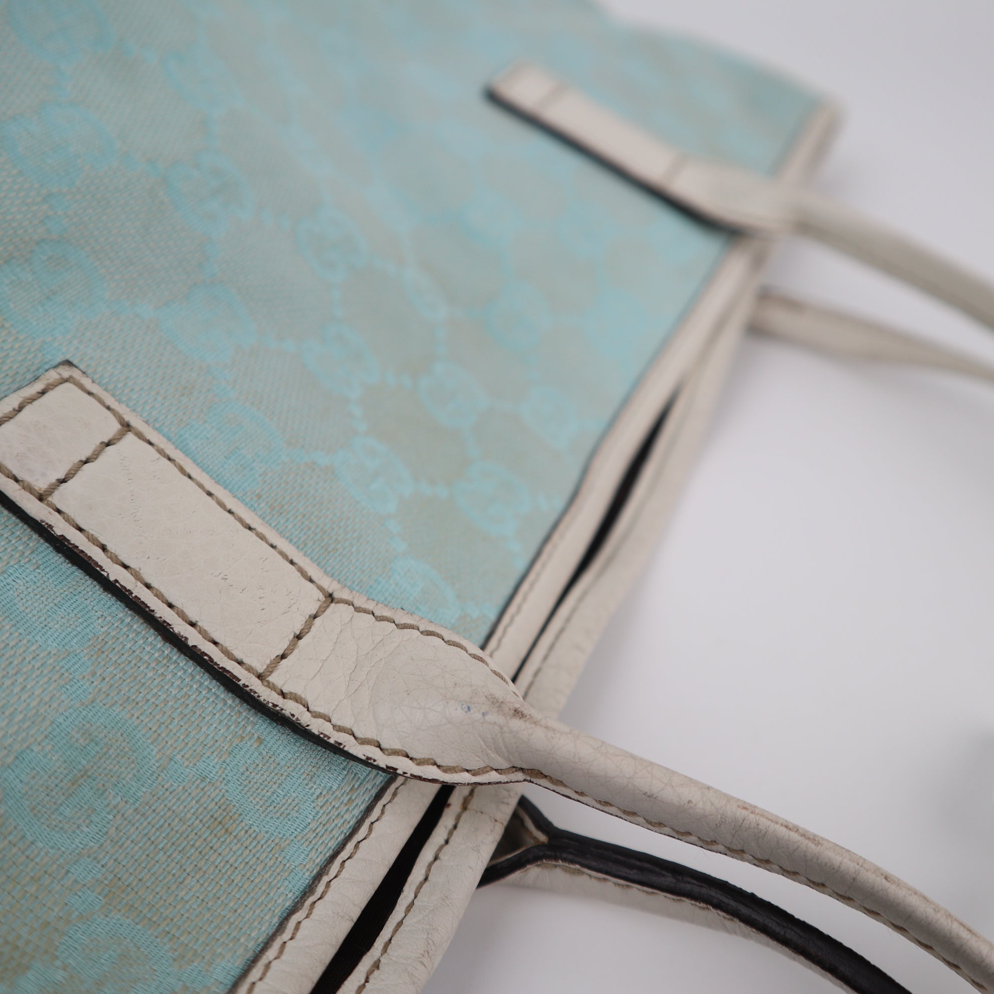 C1921 Gucci Tote Bag GG Canvas Tote Blue | Pre-Owned Very Good Blue Canvas GG