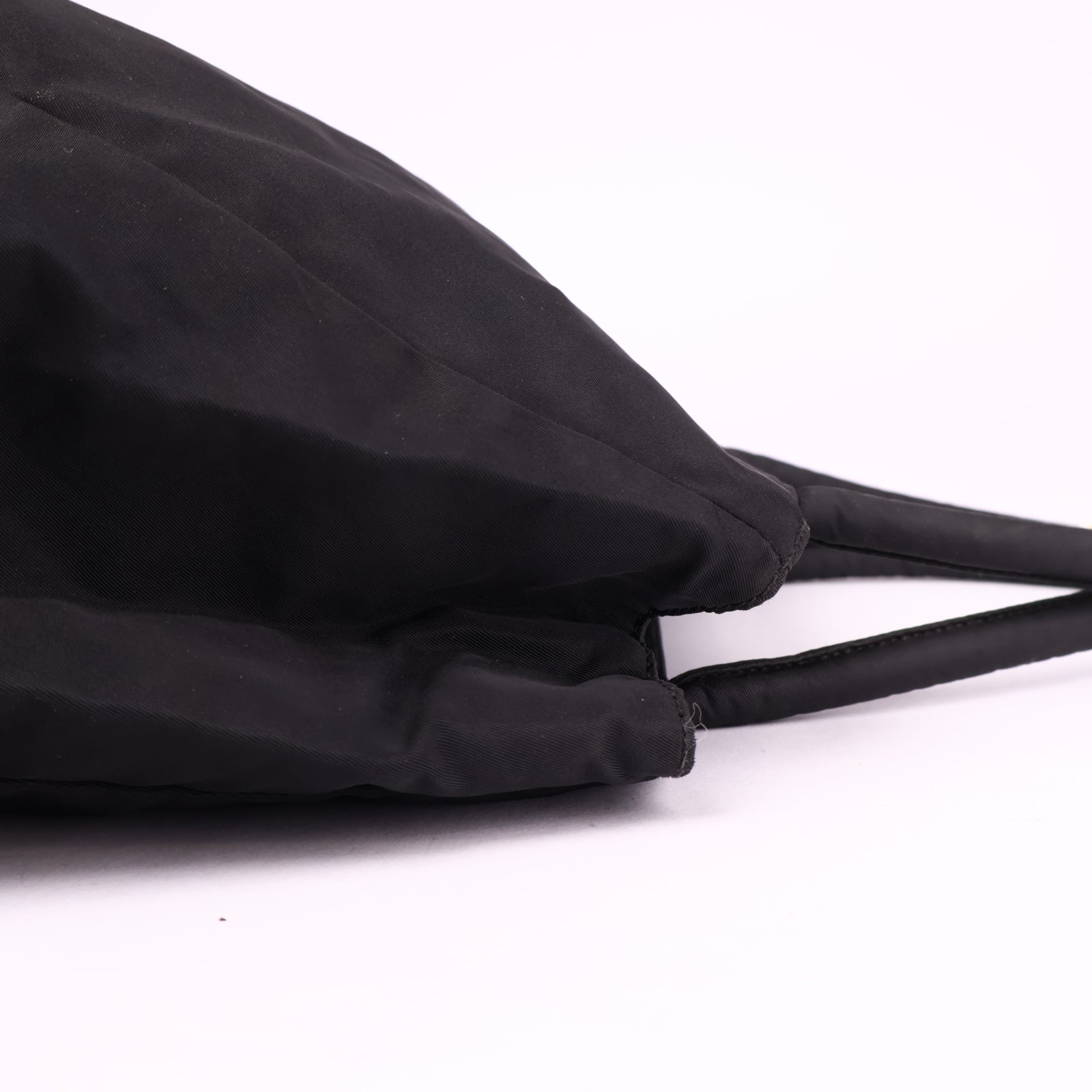 J3639 Prada Open Tote Re-Nylon Black Synthetic Bag- Pre Owned