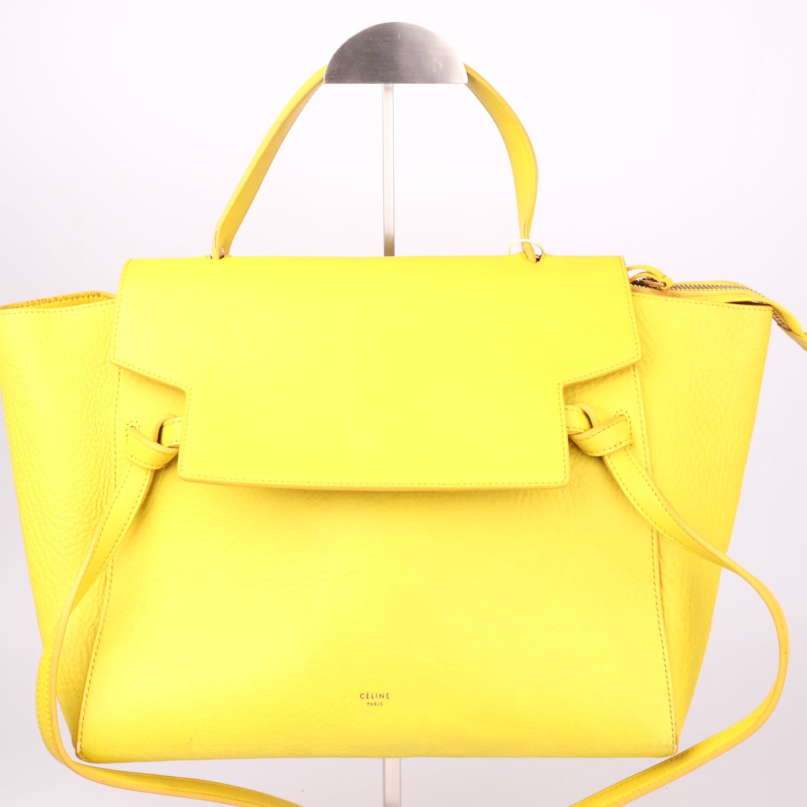 J3633 Céline Celine Yellow Mini Leather Belt Bag Satchel- Pre Owned