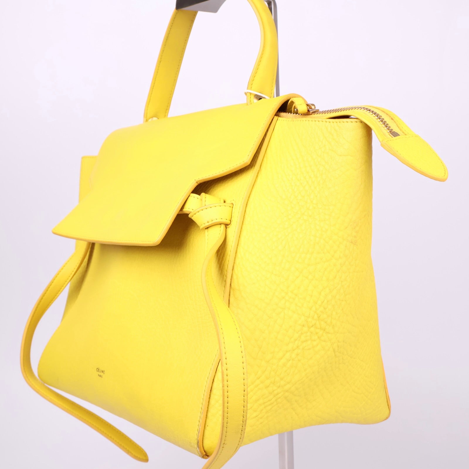 J3633 Céline Celine Yellow Mini Leather Belt Bag Satchel- Pre Owned