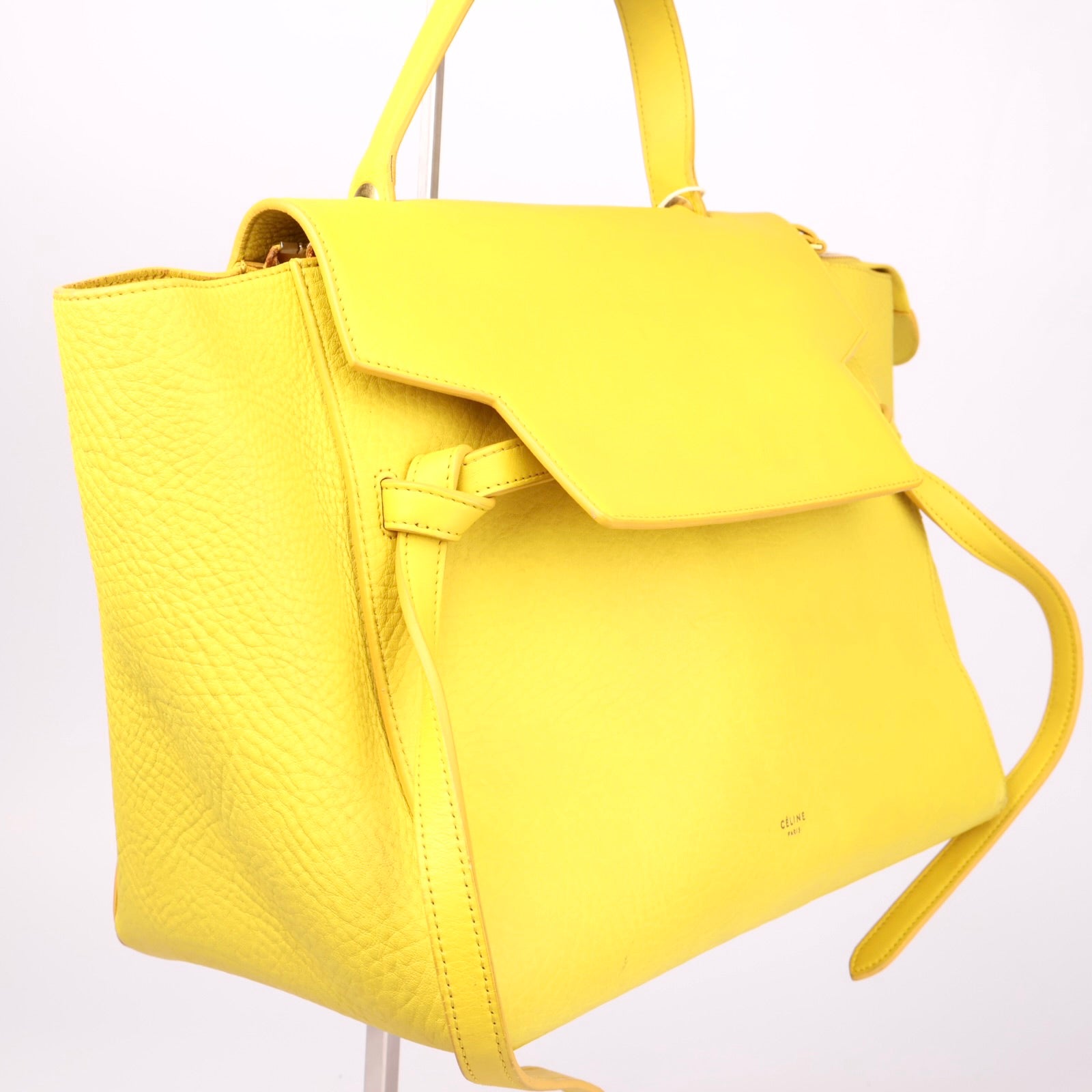 J3633 Céline Celine Yellow Mini Leather Belt Bag Satchel- Pre Owned