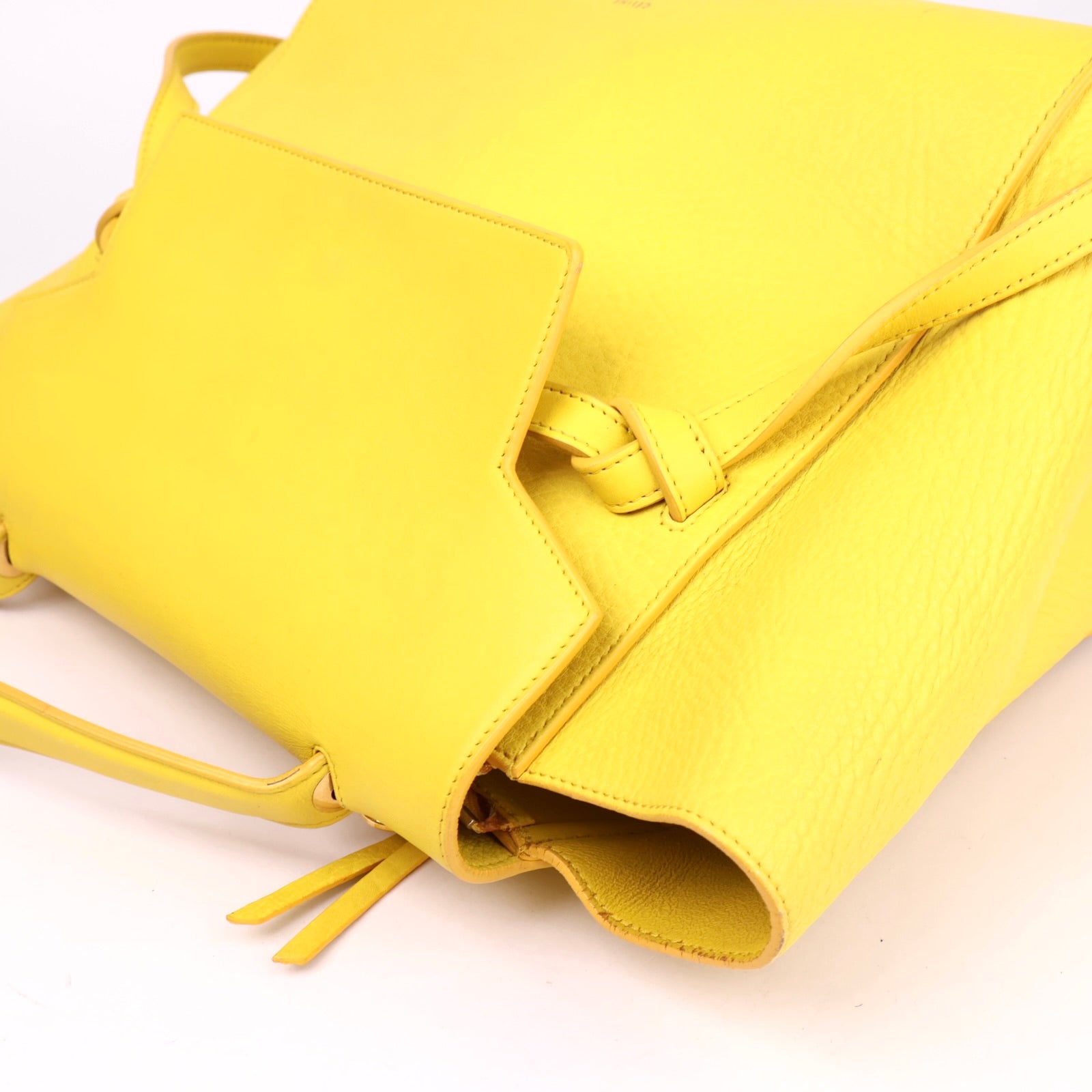 J3633 Céline Celine Yellow Mini Leather Belt Bag Satchel- Pre Owned