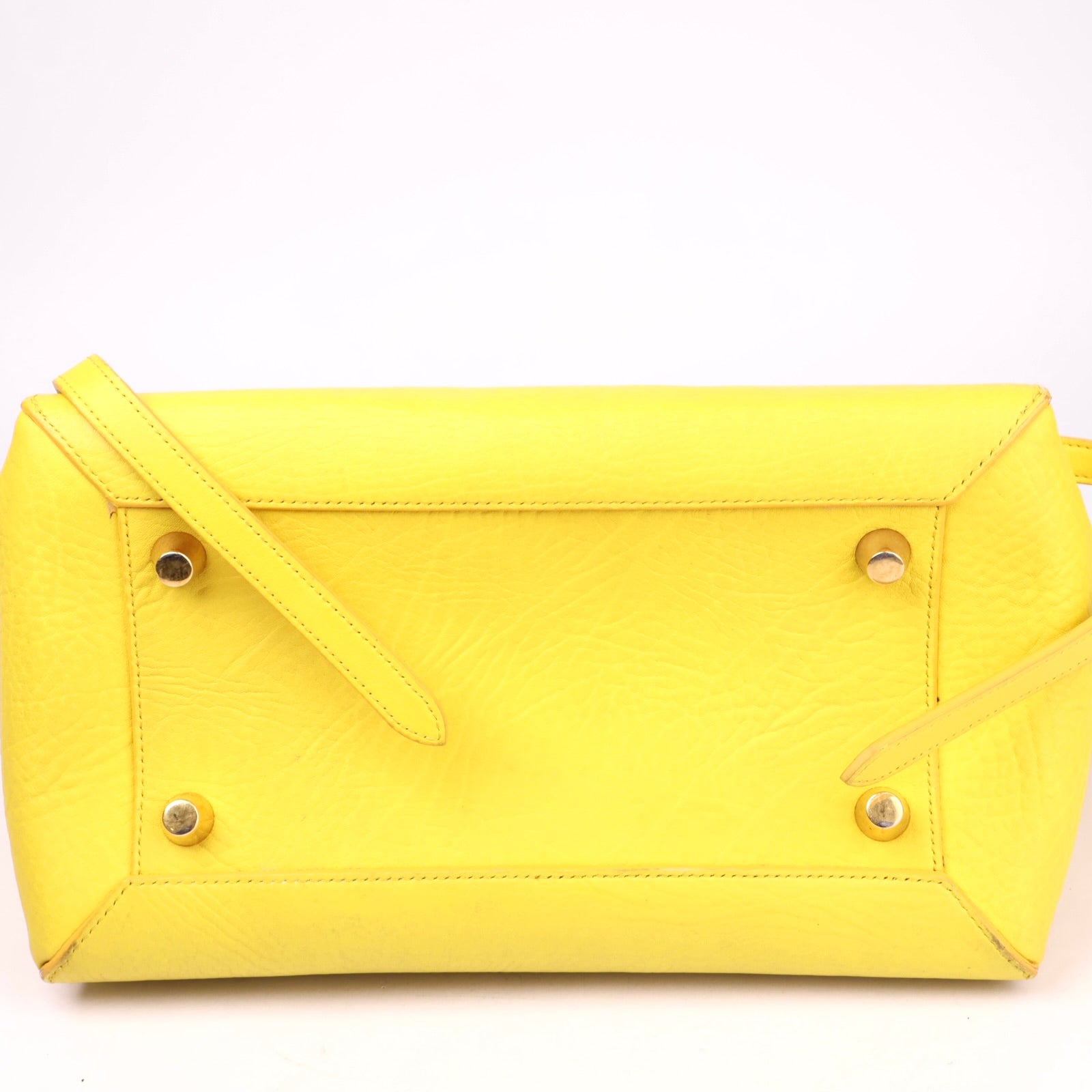 J3633 Céline Celine Yellow Mini Leather Belt Bag Satchel- Pre Owned