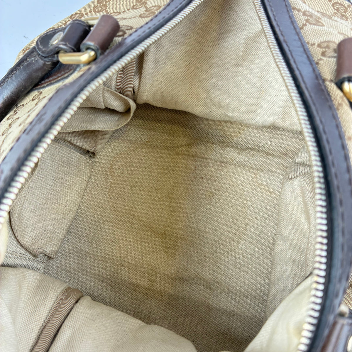 J2716 Gucci Top Handle Bag Medium GG Canvas Joy Top Handle Bag | Pre-Owned Like New Brown / Beige GG canvas/GG monogram