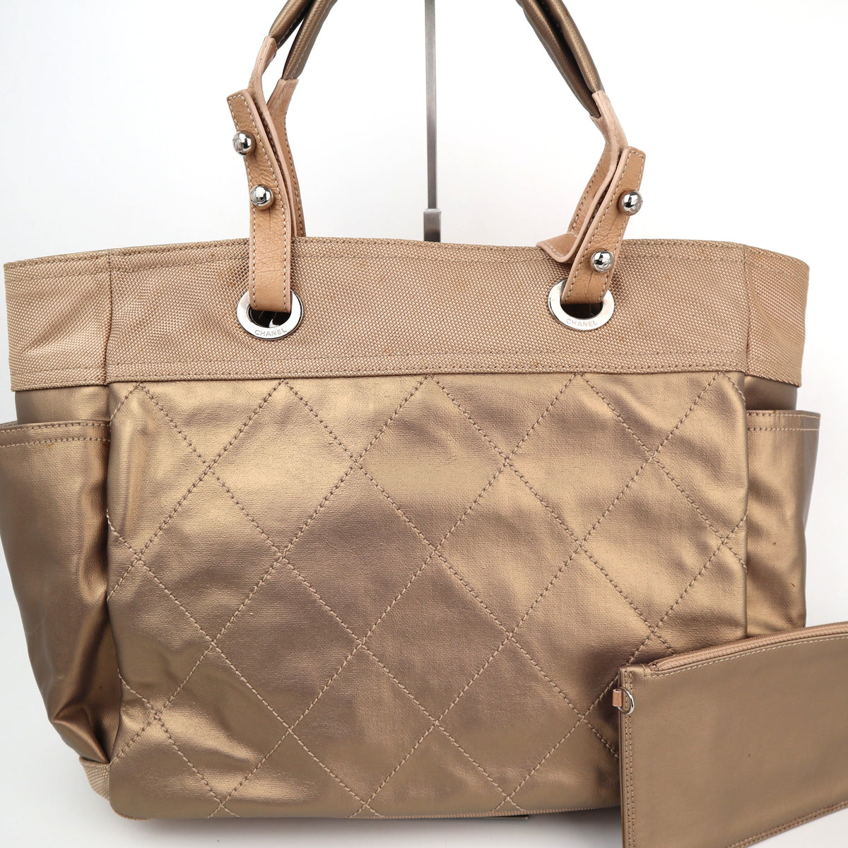 C1925 Chanel Tote Bag Large Quilted Coated Canvas Paris Biarritz tote bag | Pre-Owned Excellent Canvas Quilted