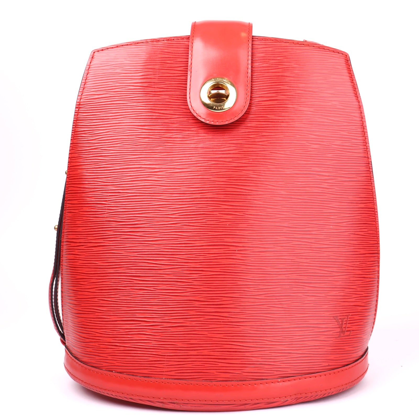 J3619 Louis Vuitton Red Epi Leather Cluny Bucket Bag- Pre Owned