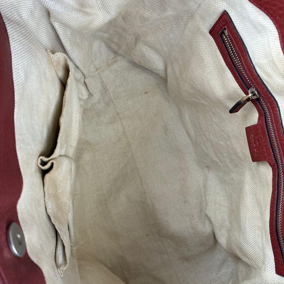 J2724 Gucci Top Handle Bag GUCCI GG Canvas Sukey Tote Bag | Pre-Owned Like New Beige / Brown GG Monogram Canvas