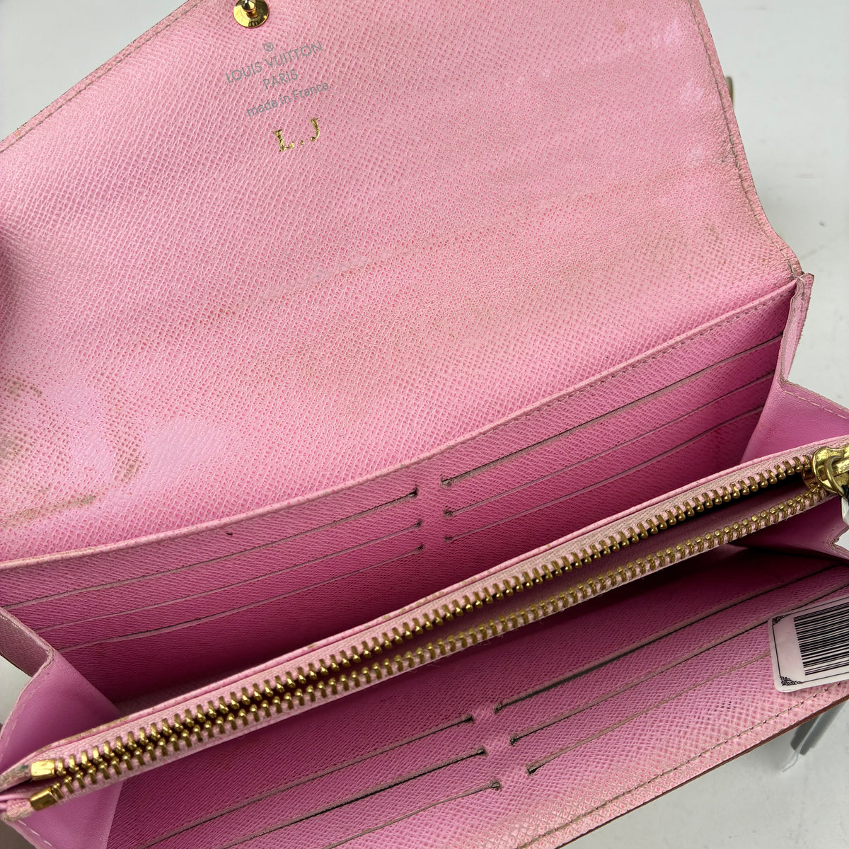 J2743 Louis Vuitton Wallet Sarah | Pre-Owned Very Good White Coated Canvas Monogram Multicolore