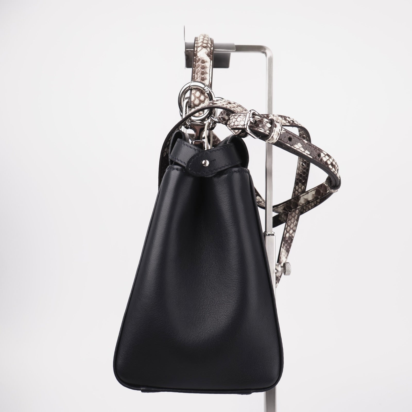J3666-FENDI Python Leather strap Monster Eyes Mini Peekaboo Bag- Pre Owned