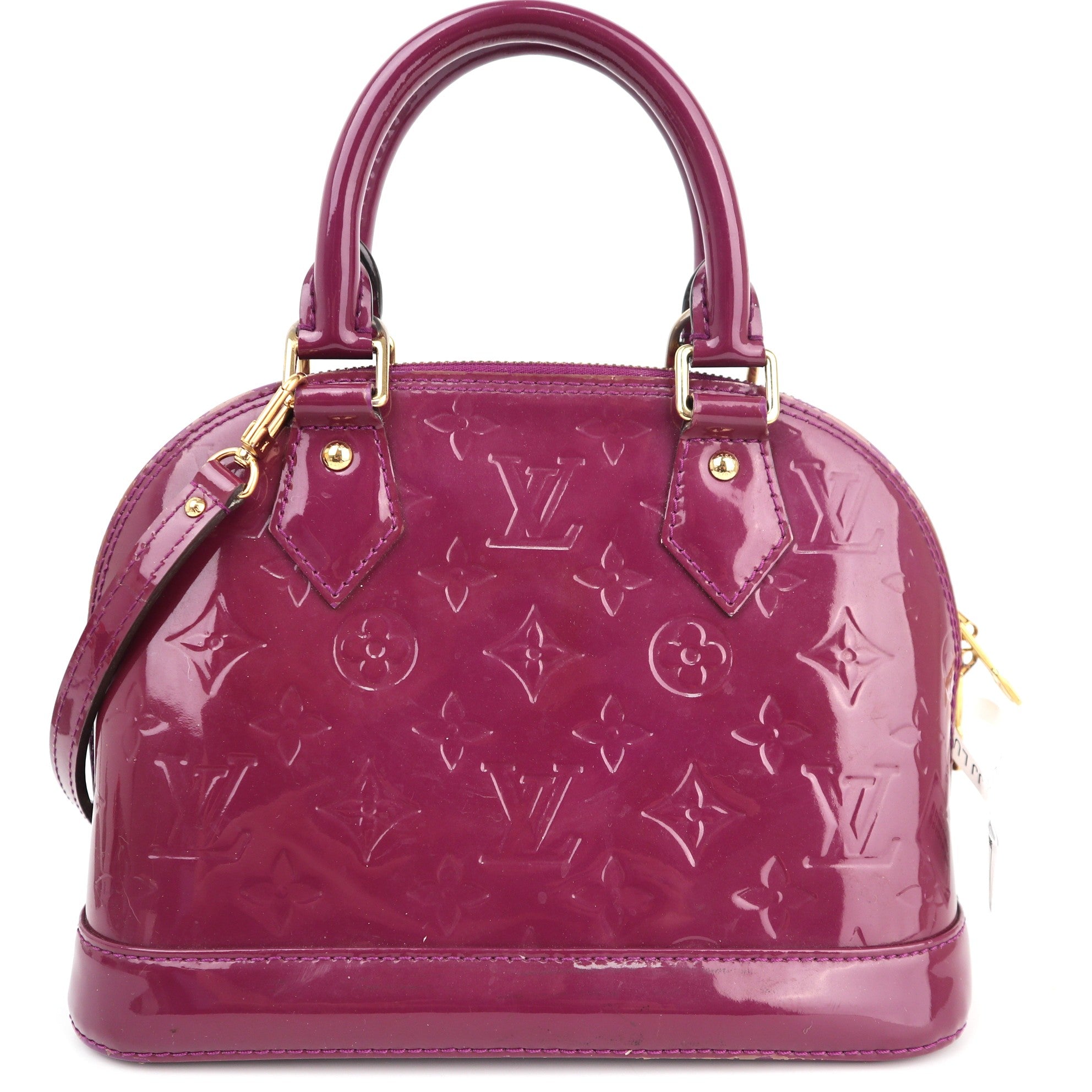 C1929 Louis Vuitton Top Handle Bag Monogram Vernis Alma BB Amethyste | Pre-Owned Very Good Purple Canvas, Leather Monogram