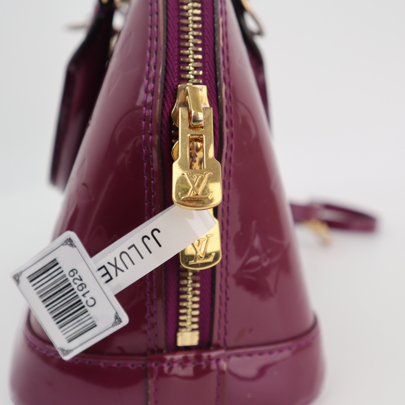 C1929 Louis Vuitton Top Handle Bag Monogram Vernis Alma BB Amethyste | Pre-Owned Very Good Purple Canvas, Leather Monogram