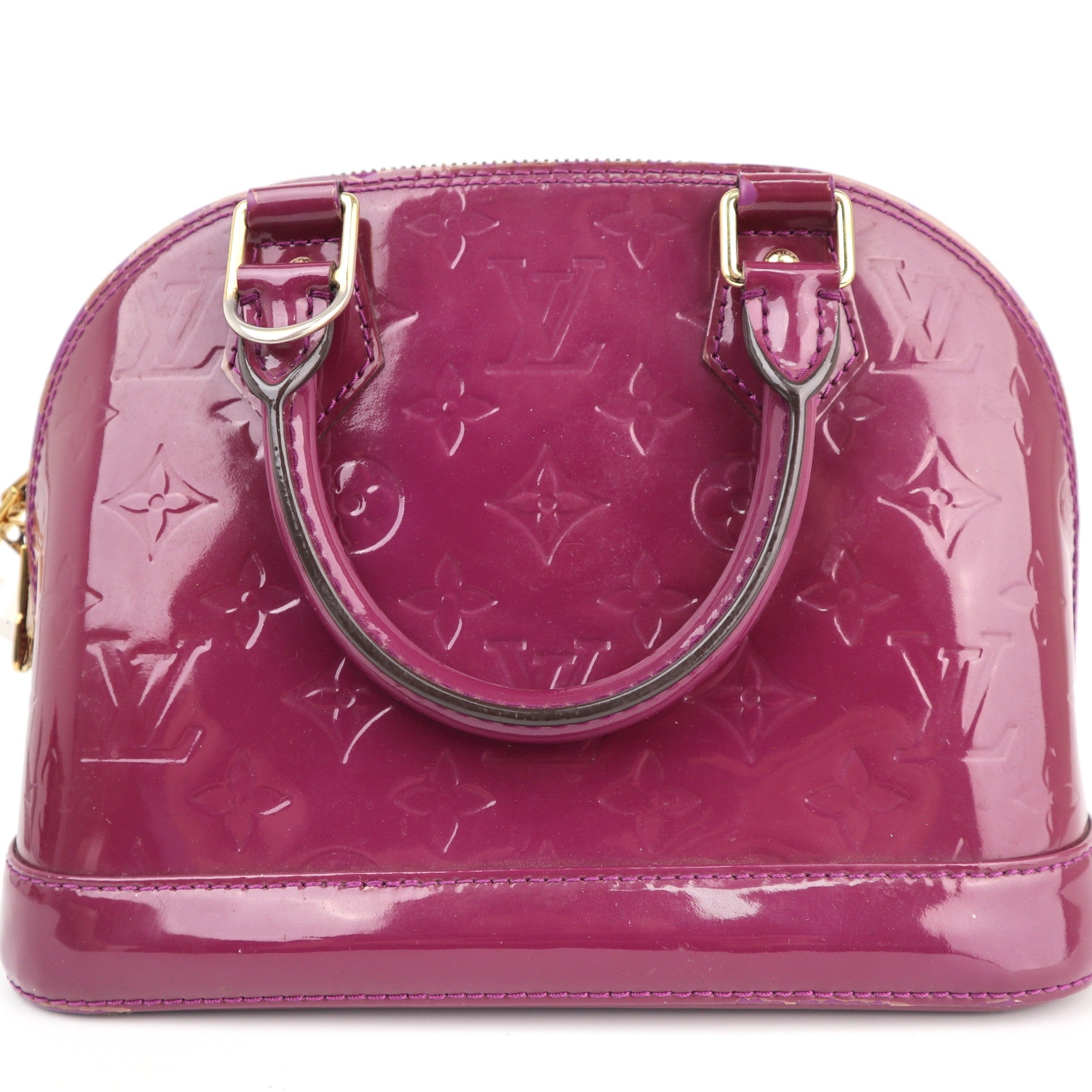 C1929 Louis Vuitton Top Handle Bag Monogram Vernis Alma BB Amethyste | Pre-Owned Very Good Purple Canvas, Leather Monogram