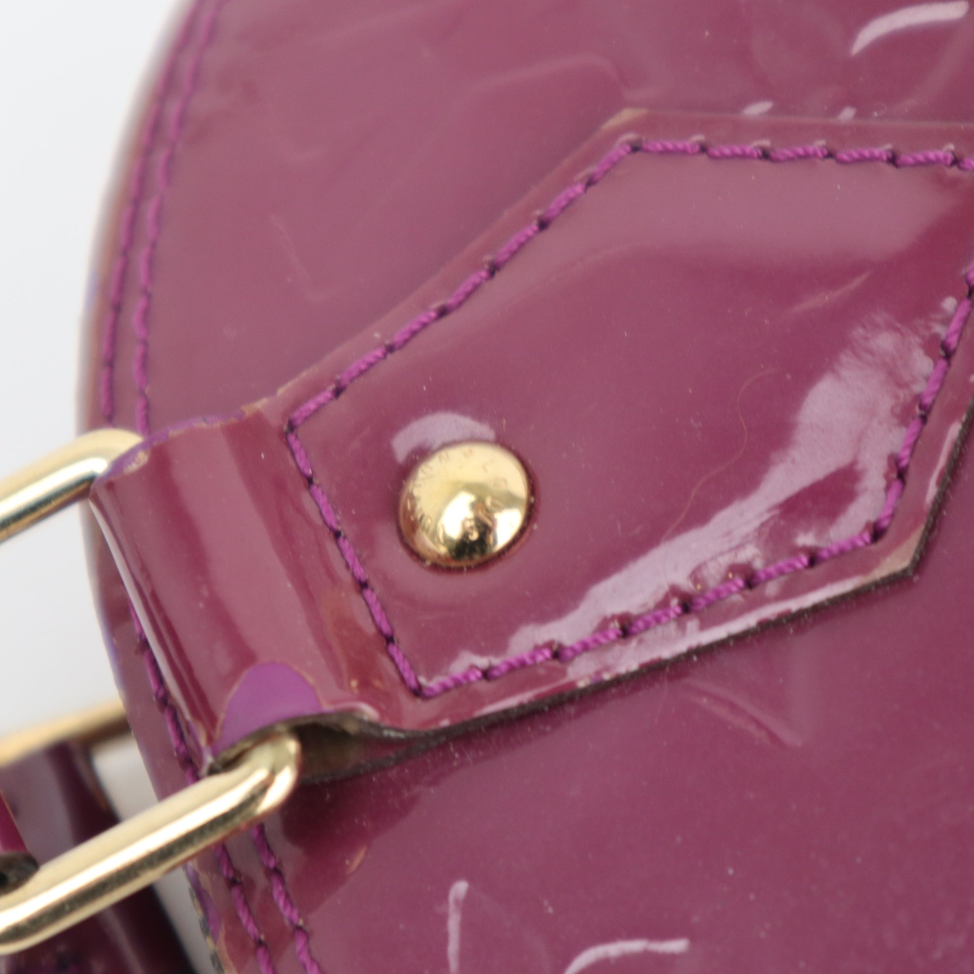 C1929 Louis Vuitton Top Handle Bag Monogram Vernis Alma BB Amethyste | Pre-Owned Very Good Purple Canvas, Leather Monogram