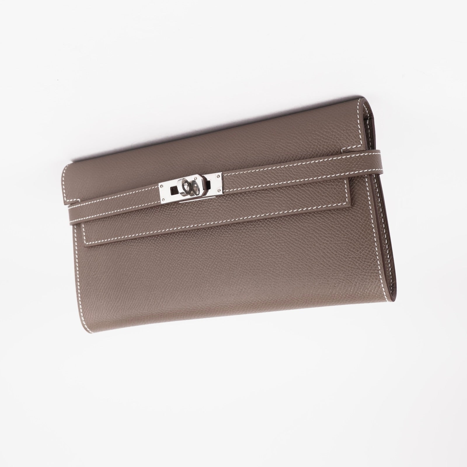 J3667-Hermès Kelly wallet in etoupe epsom leather- Pre Owned