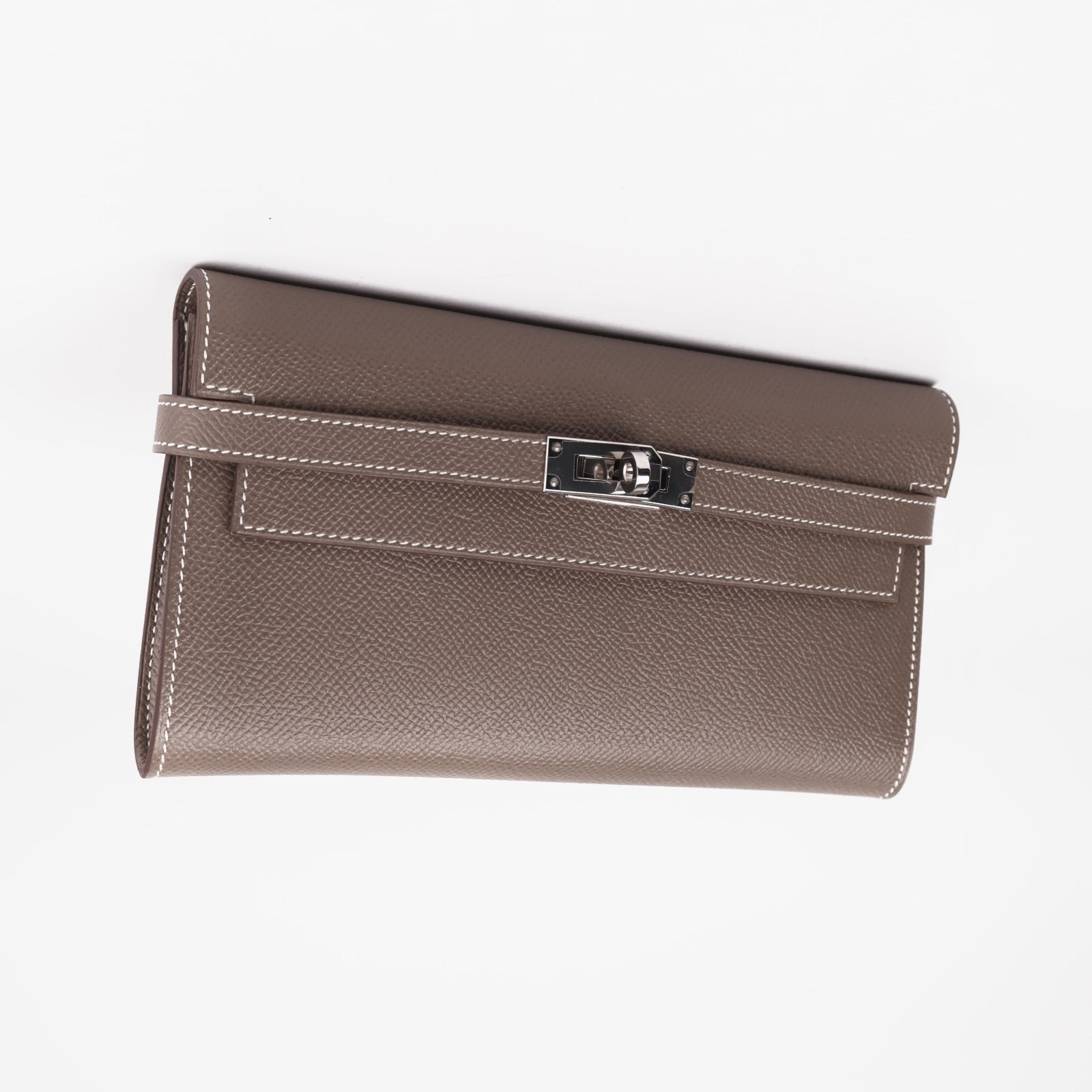 J3667-Hermès Kelly wallet in etoupe epsom leather- Pre Owned