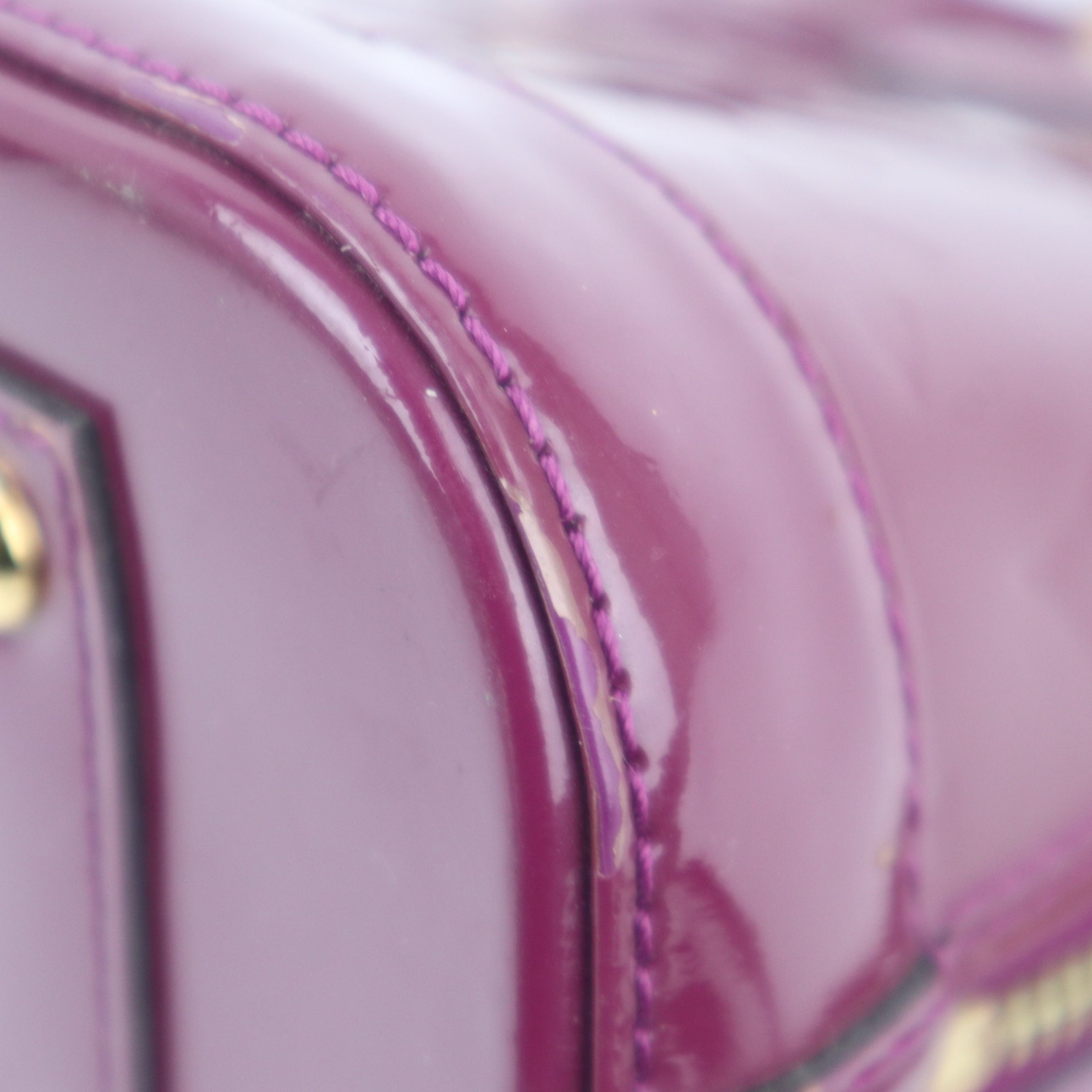 C1929 Louis Vuitton Top Handle Bag Monogram Vernis Alma BB Amethyste | Pre-Owned Very Good Purple Canvas, Leather Monogram