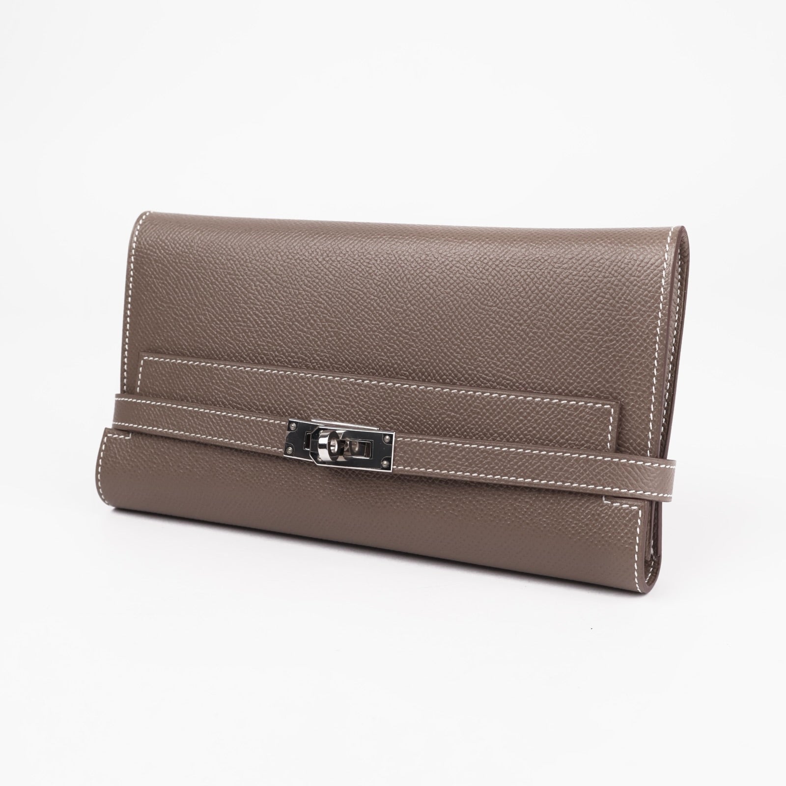 J3667-Hermès Kelly wallet in etoupe epsom leather- Pre Owned