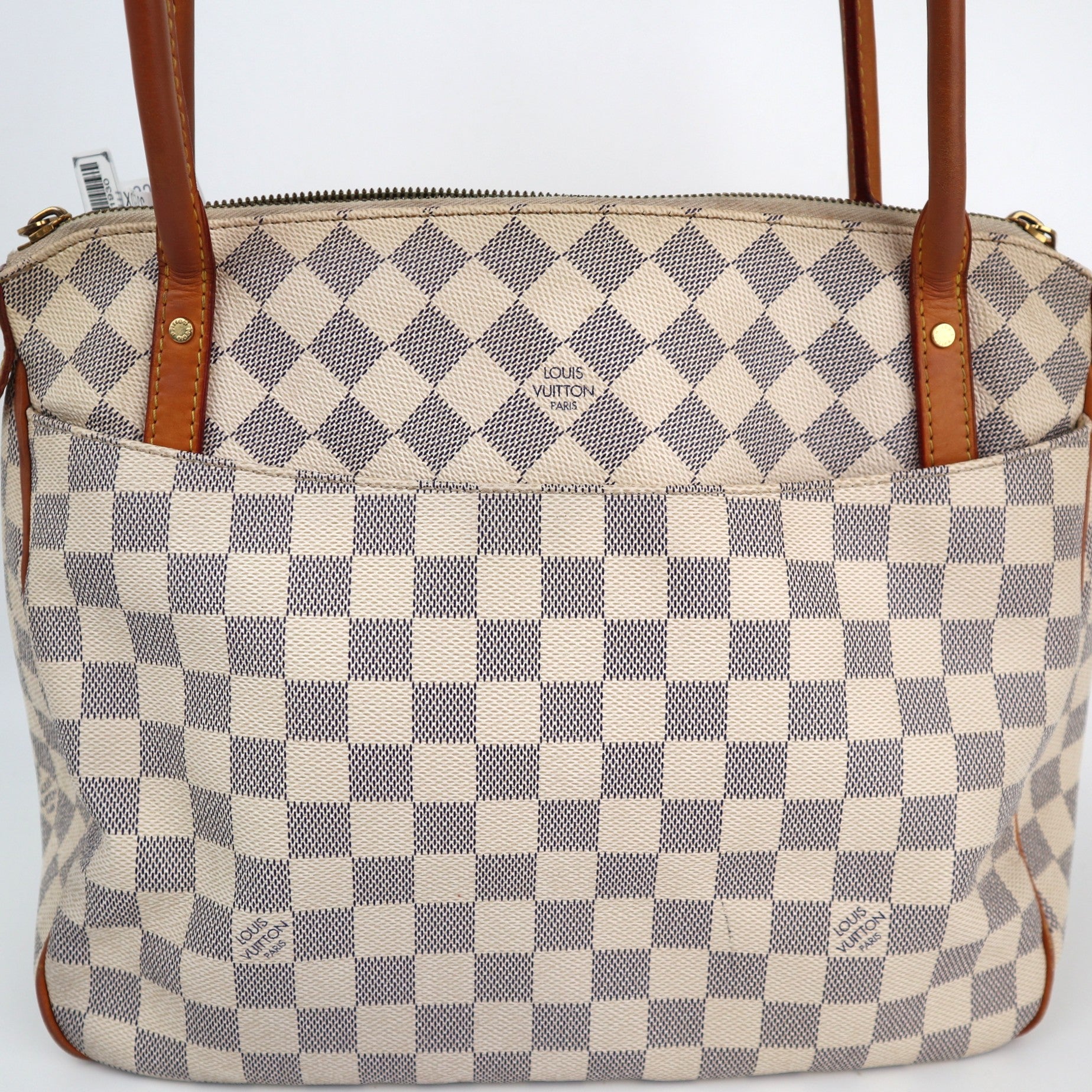 C1930 Louis Vuitton Shoulder Bag Damier Azur Figheri PM | Pre-Owned Very Good Brown Canvas Damier Azur