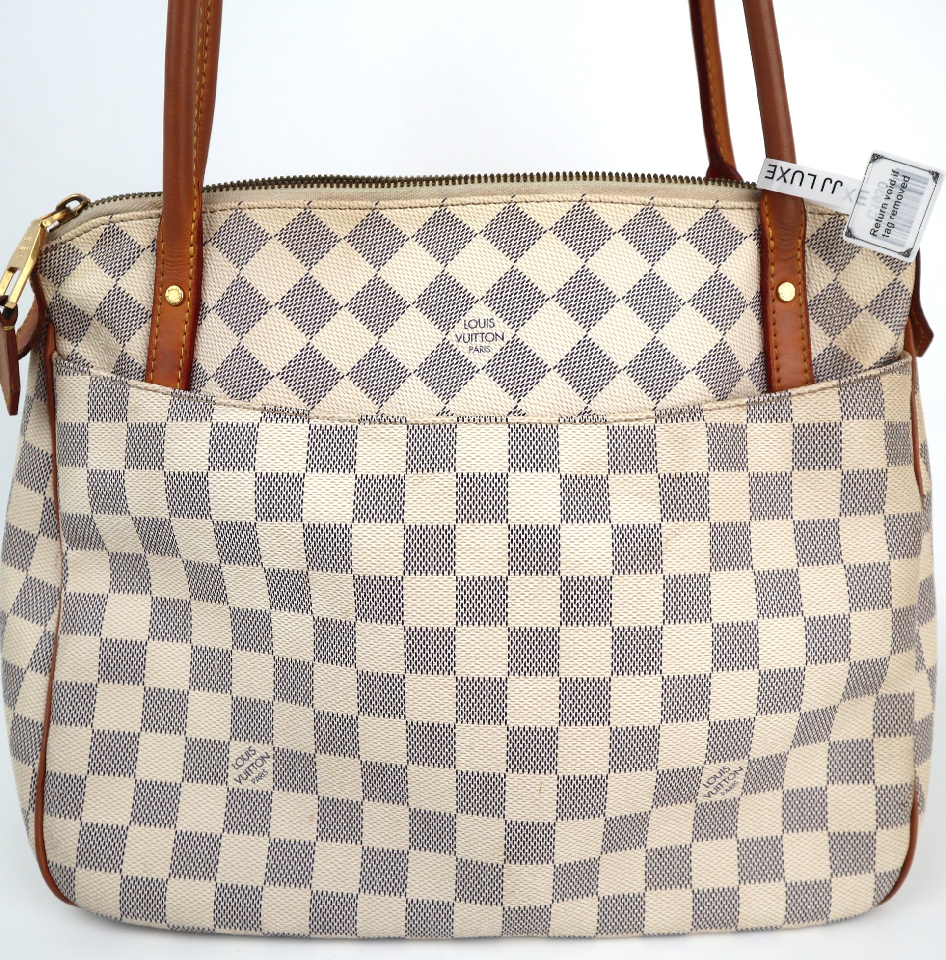 C1930 Louis Vuitton Shoulder Bag Damier Azur Figheri PM | Pre-Owned Very Good Brown Canvas Damier Azur