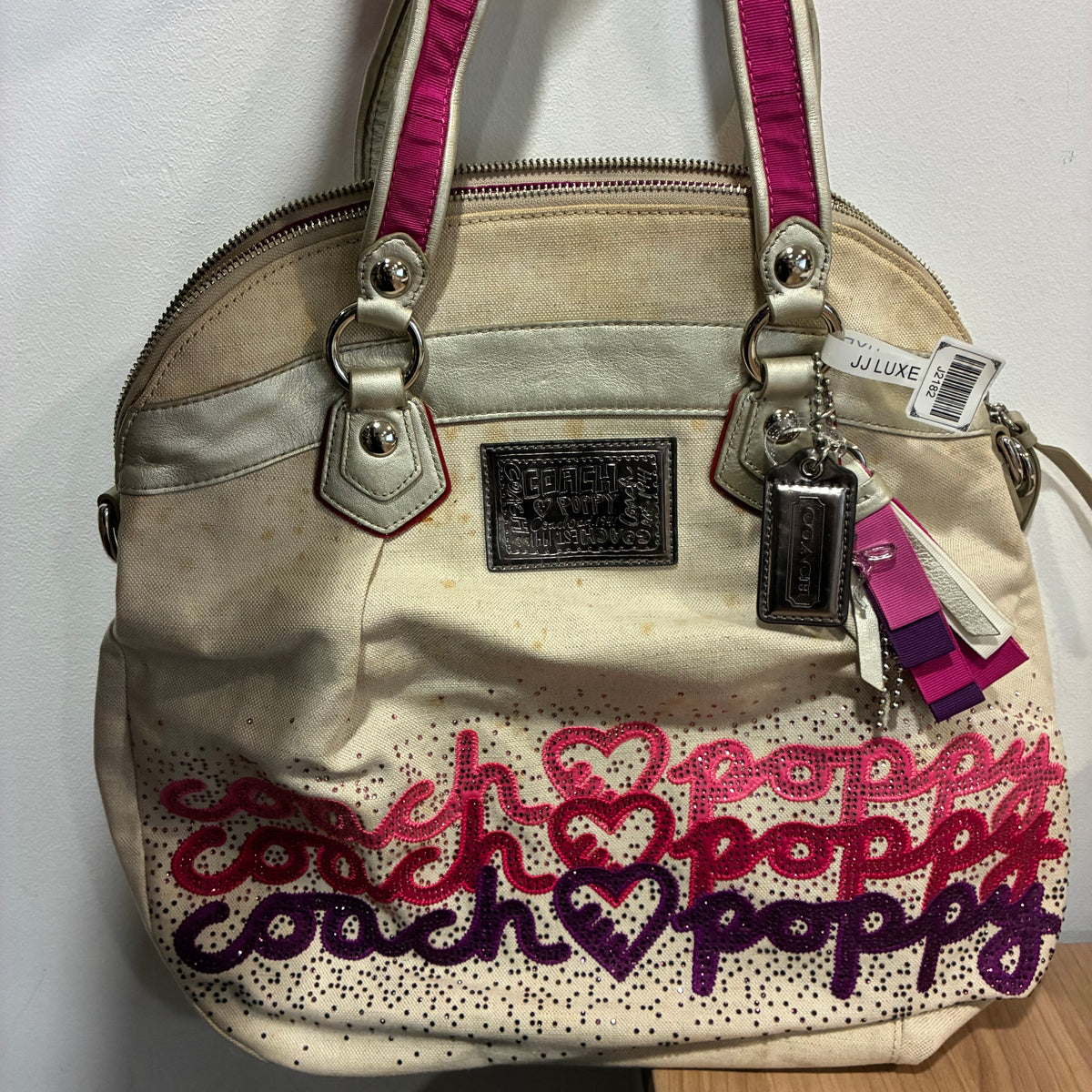 J2182# Coach Shoulder Bag Creamy | Pre-Owned Like New Cream