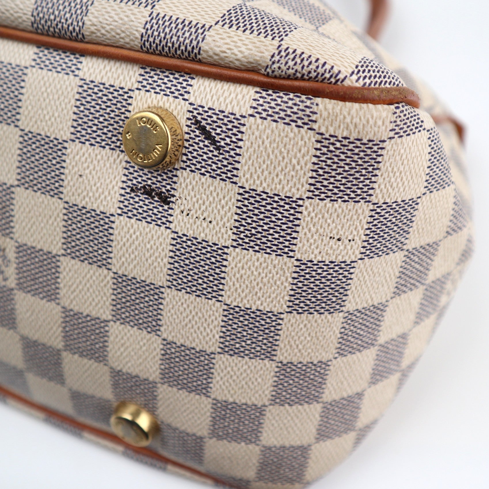C1930 Louis Vuitton Shoulder Bag Damier Azur Figheri PM | Pre-Owned Very Good Brown Canvas Damier Azur