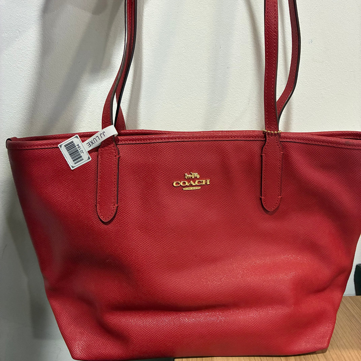 J2184# Coach Shoulder Bag Red leather | Pre-Owned Like New Red Leather