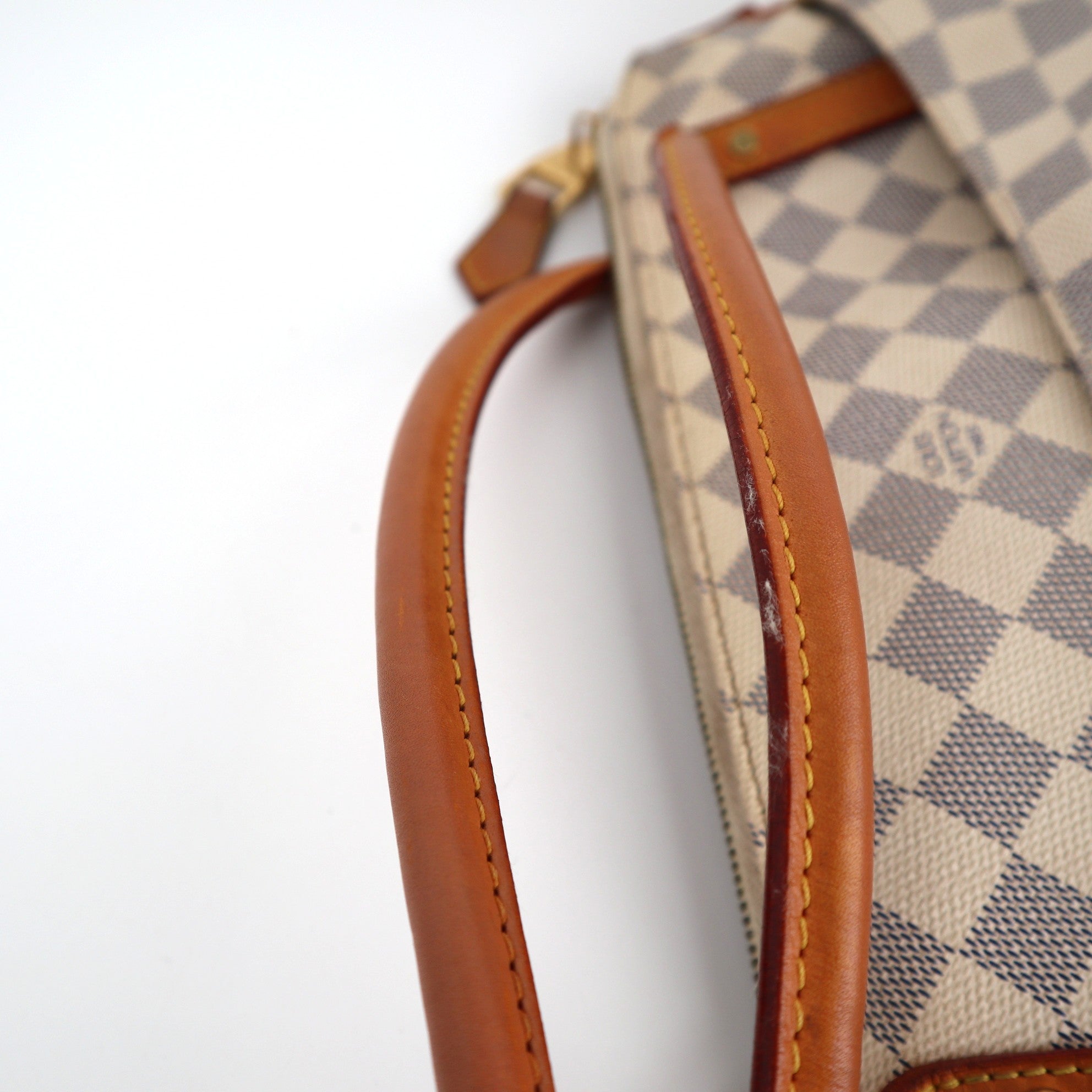 C1930 Louis Vuitton Shoulder Bag Damier Azur Figheri PM | Pre-Owned Very Good Brown Canvas Damier Azur