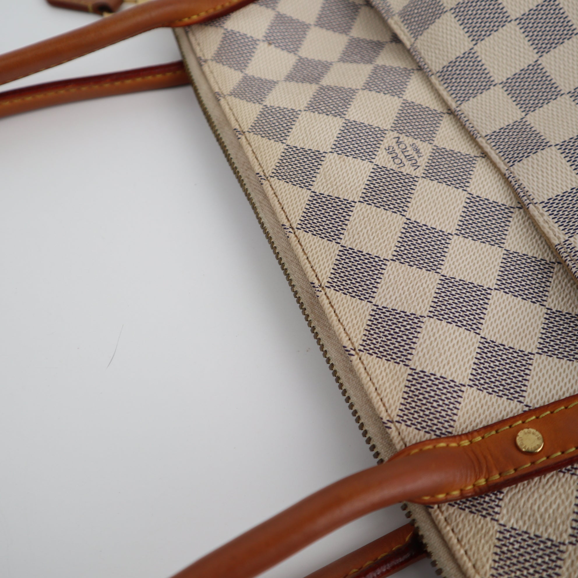 C1930 Louis Vuitton Shoulder Bag Damier Azur Figheri PM | Pre-Owned Very Good Brown Canvas Damier Azur