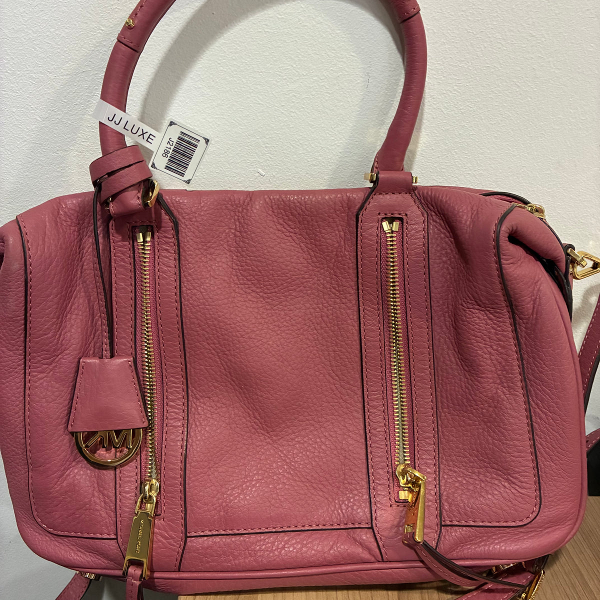 J2186# Michael Kors Shoulder Bag Red wine leather | Pre-Owned Like New Wine Red Leather
