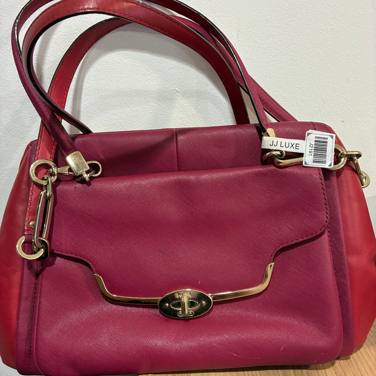 J2191# Coach Shoulder Bag Burgundy leather | Pre-Owned Like New Burgundy Leather/Plain