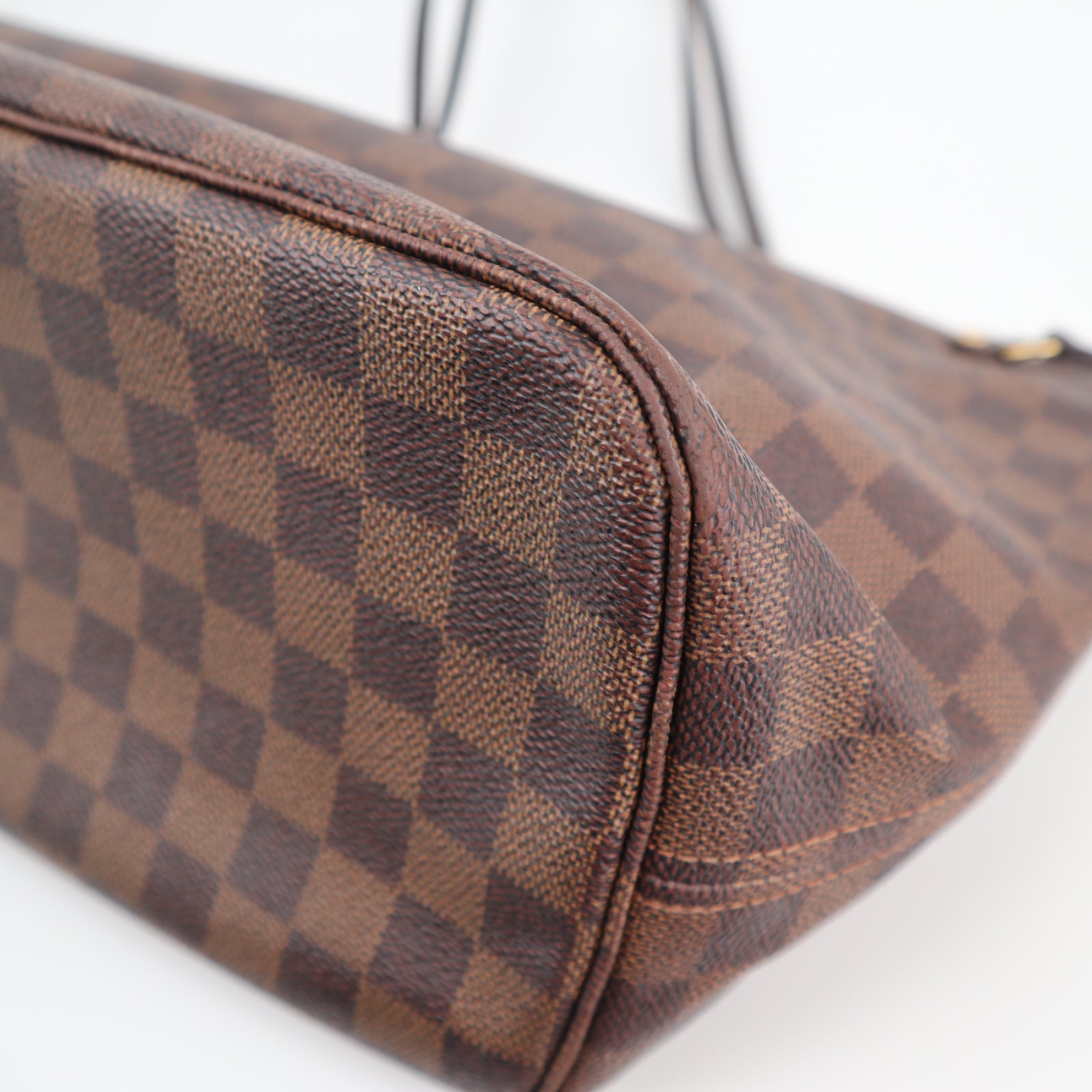 C1932 Louis Vuitton Shoulder Bag Damier Ebene Neverfull MM | Pre-Owned Very Good Brown Canvas Damier Ebene