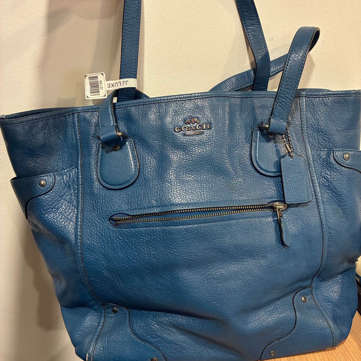 J2198# Coach Shoulder Bag Blue leather | Pre-Owned Like New Blue Leather/Plain