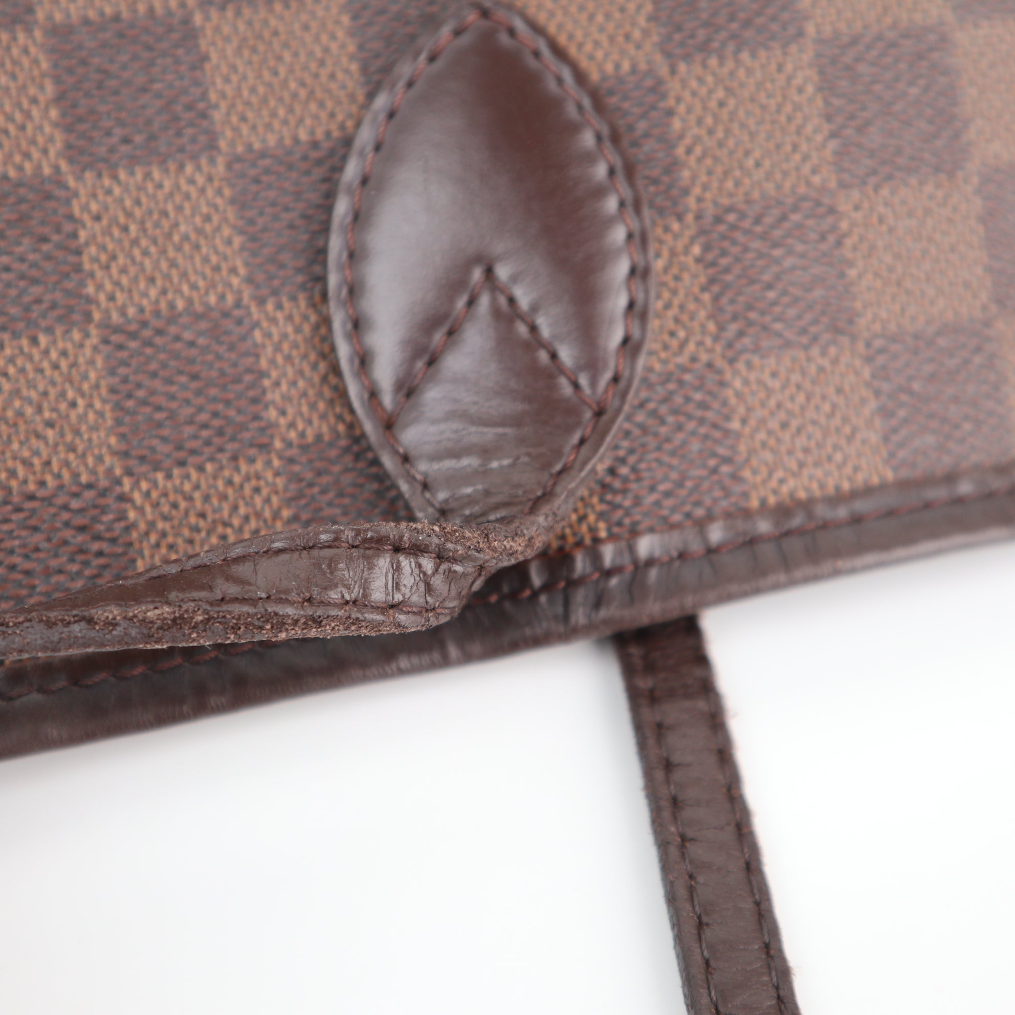 C1932 Louis Vuitton Shoulder Bag Damier Ebene Neverfull MM | Pre-Owned Very Good Brown Canvas Damier Ebene