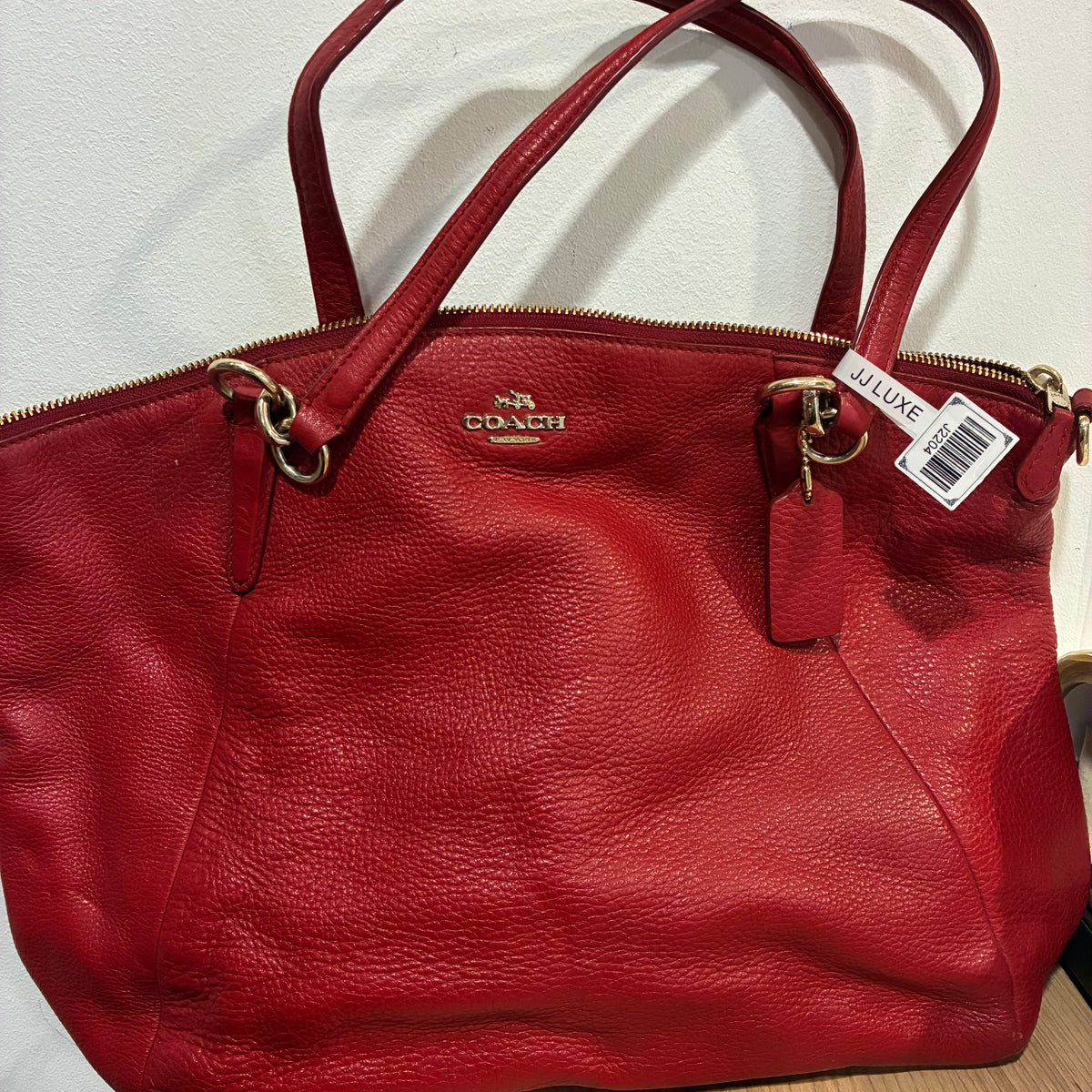 J2204# Coach Shoulder Bag Red leather | Pre-Owned Like New Red Leather/Plain